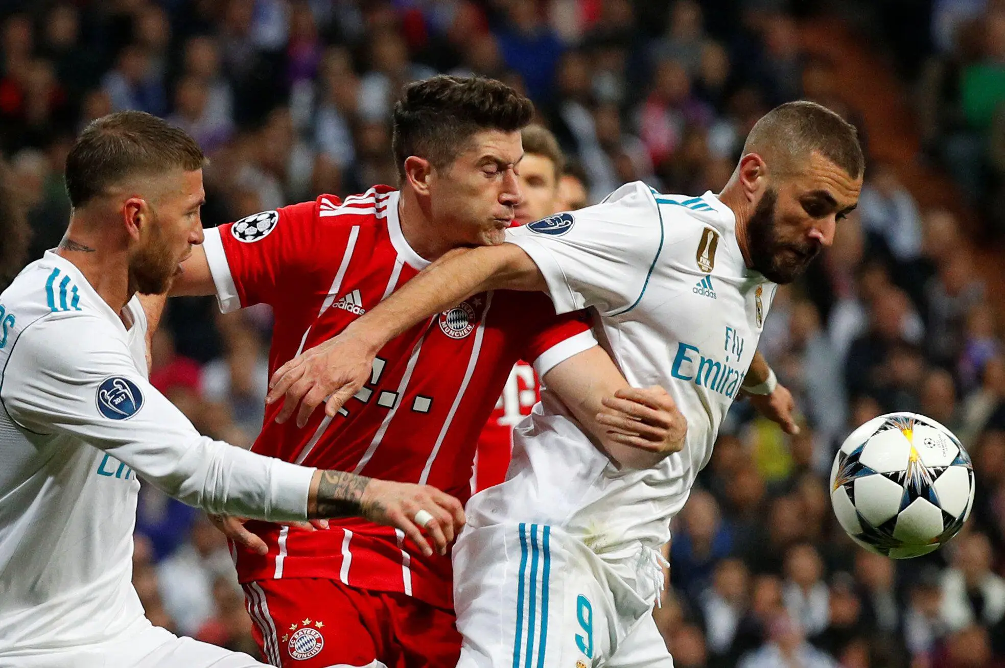 Lewandowski and Benzema in 2018. (Image