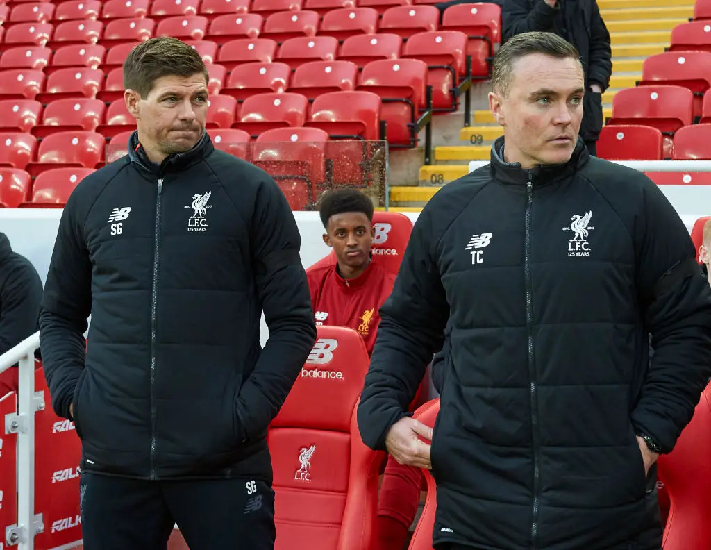 Steven Gerrard (left) started his coaching career with Liverpool Under 18s (Credit:Getty)