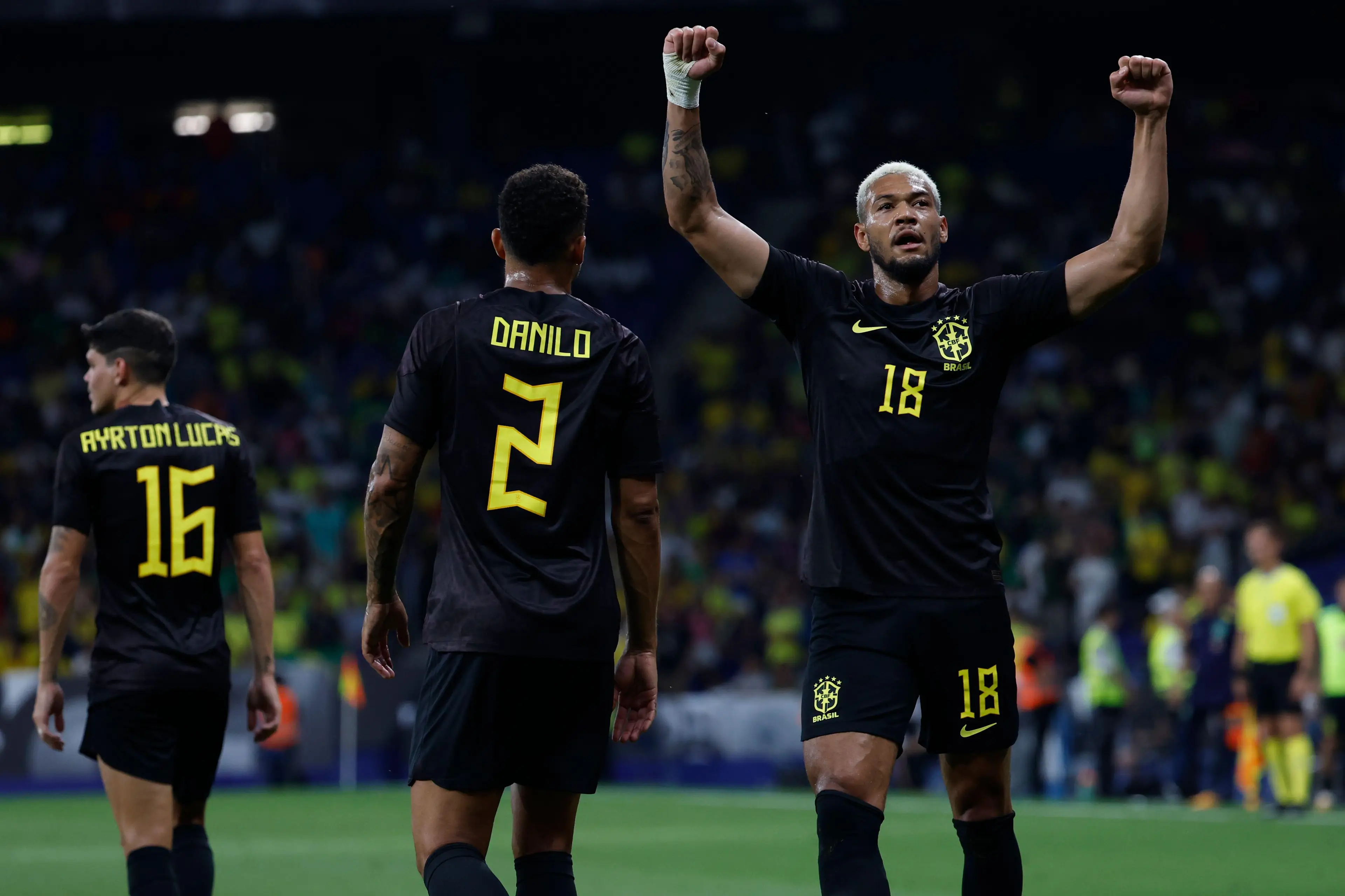 Joelinton celebrates scoring the opener. Image: Alamy