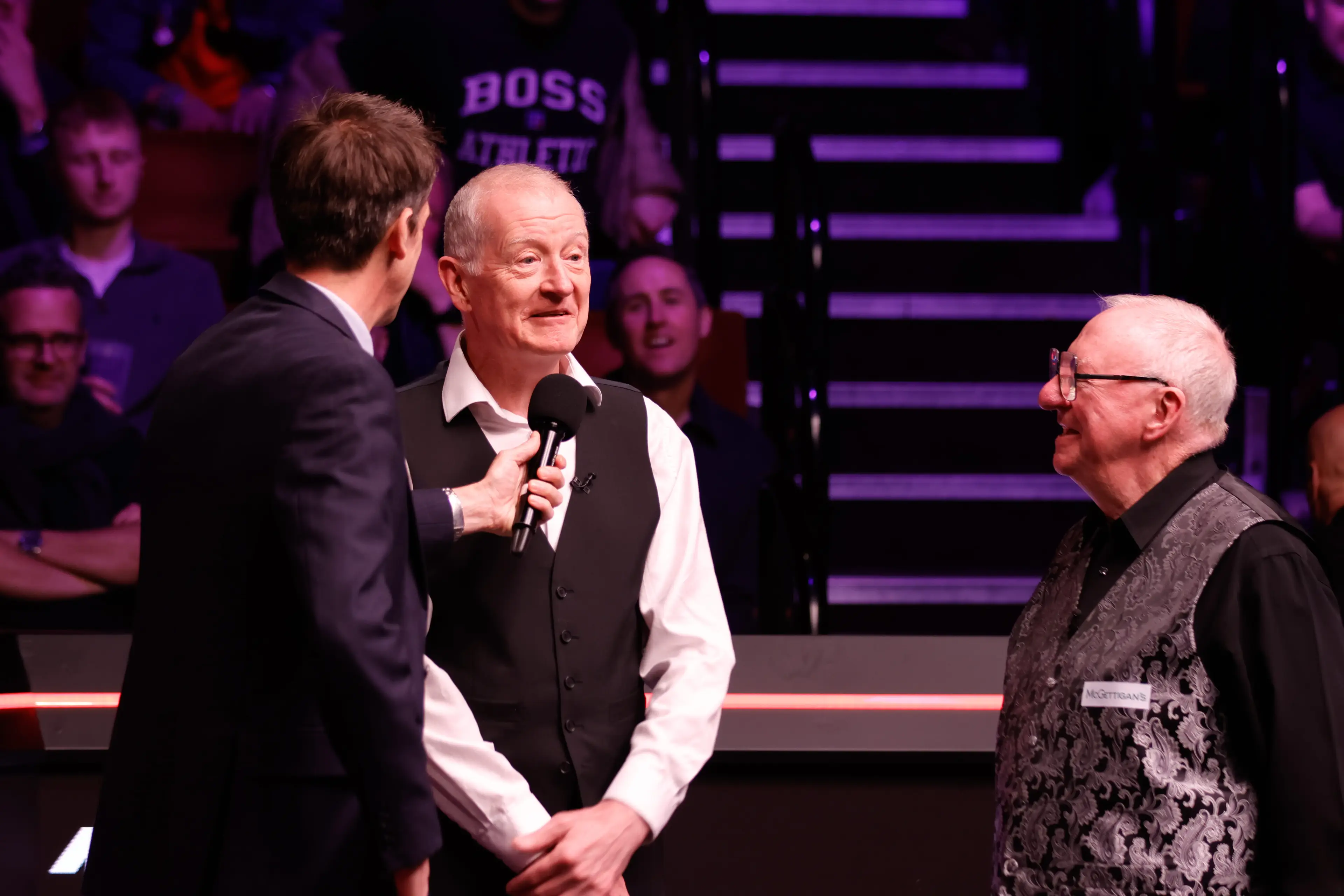 Taylor and his 1985 World Championship final opponent Davis have worked together on the BBC for decades (Image: Getty)