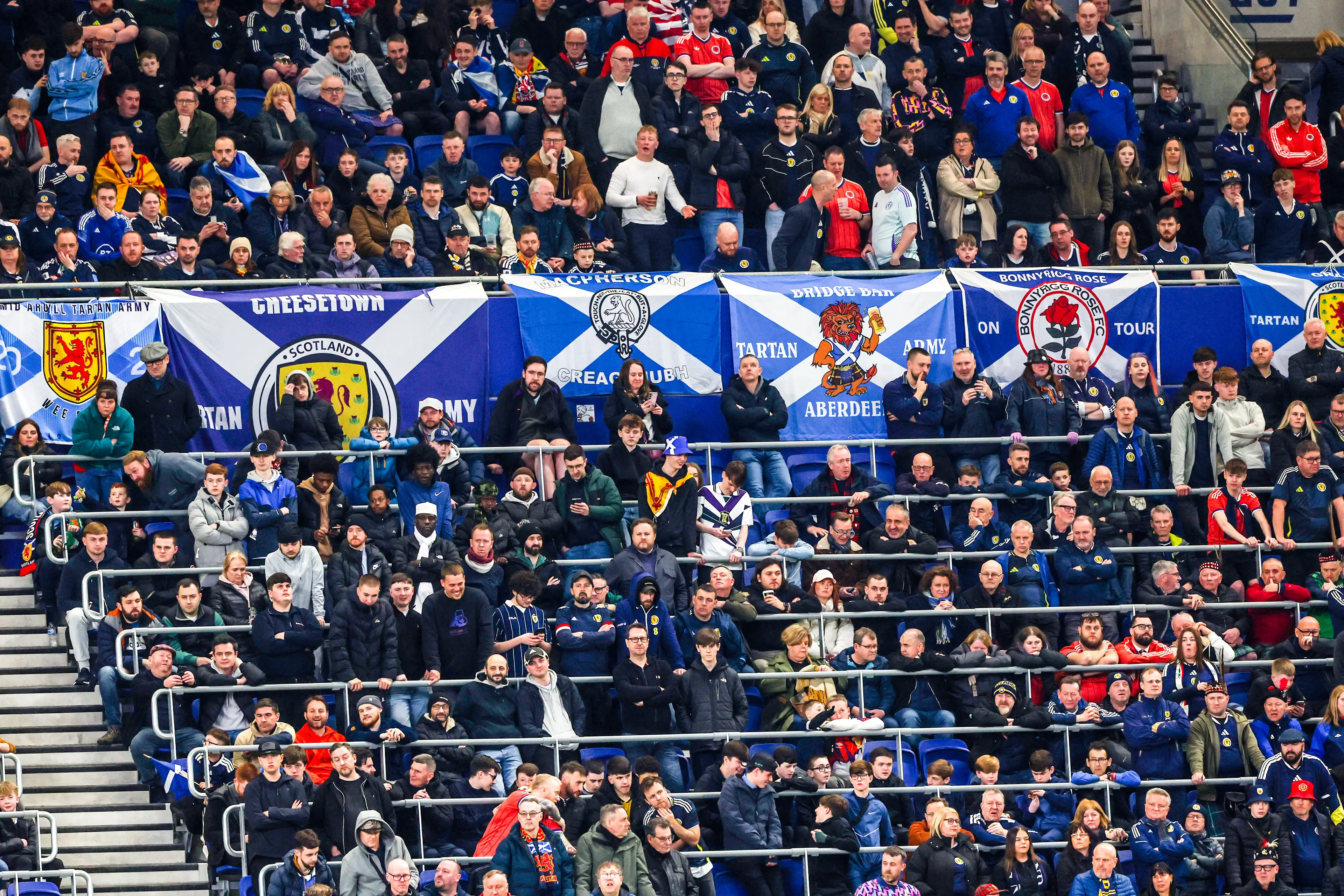 Scotland Fans during an International Friendly match between Cote d'Ivoire and Scotland at the Hill Dickinson Stadium, on March 31, 2026, in Liverpool, England. (Getty Images)