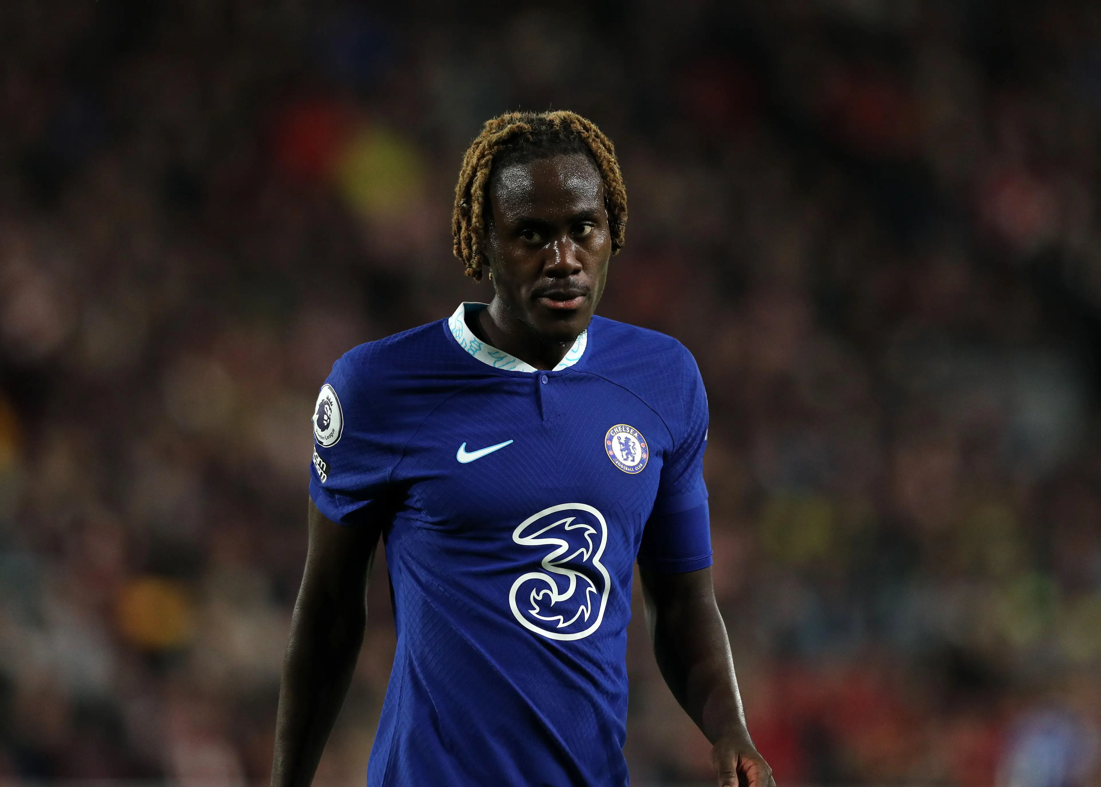 Brentford versus Chelsea: Trevoh Chalobah of Chelsea in action in the Premier League. (Alamy)