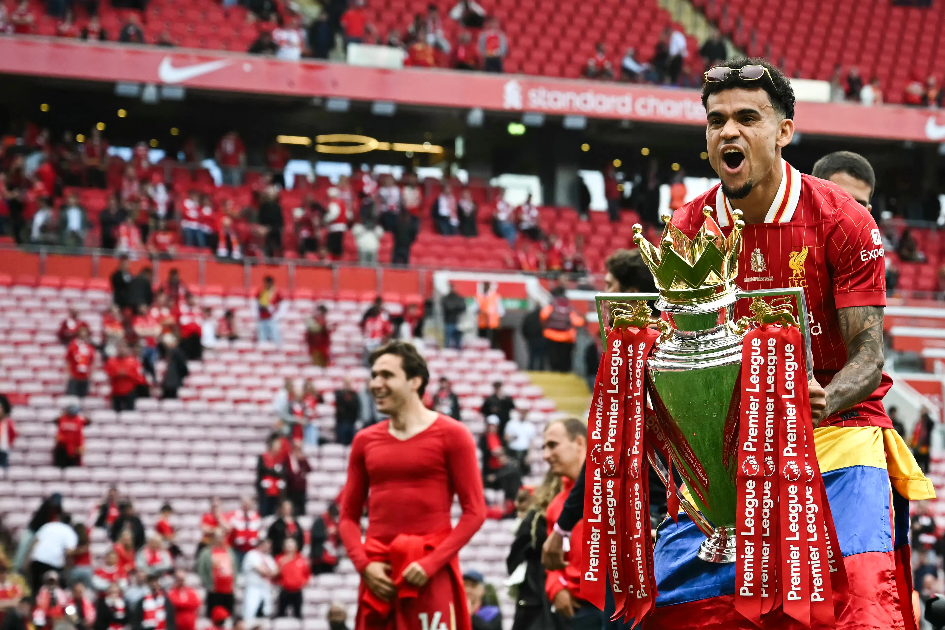 Luis Diaz helped Liverpool win the Premier League last season. Image: Getty 