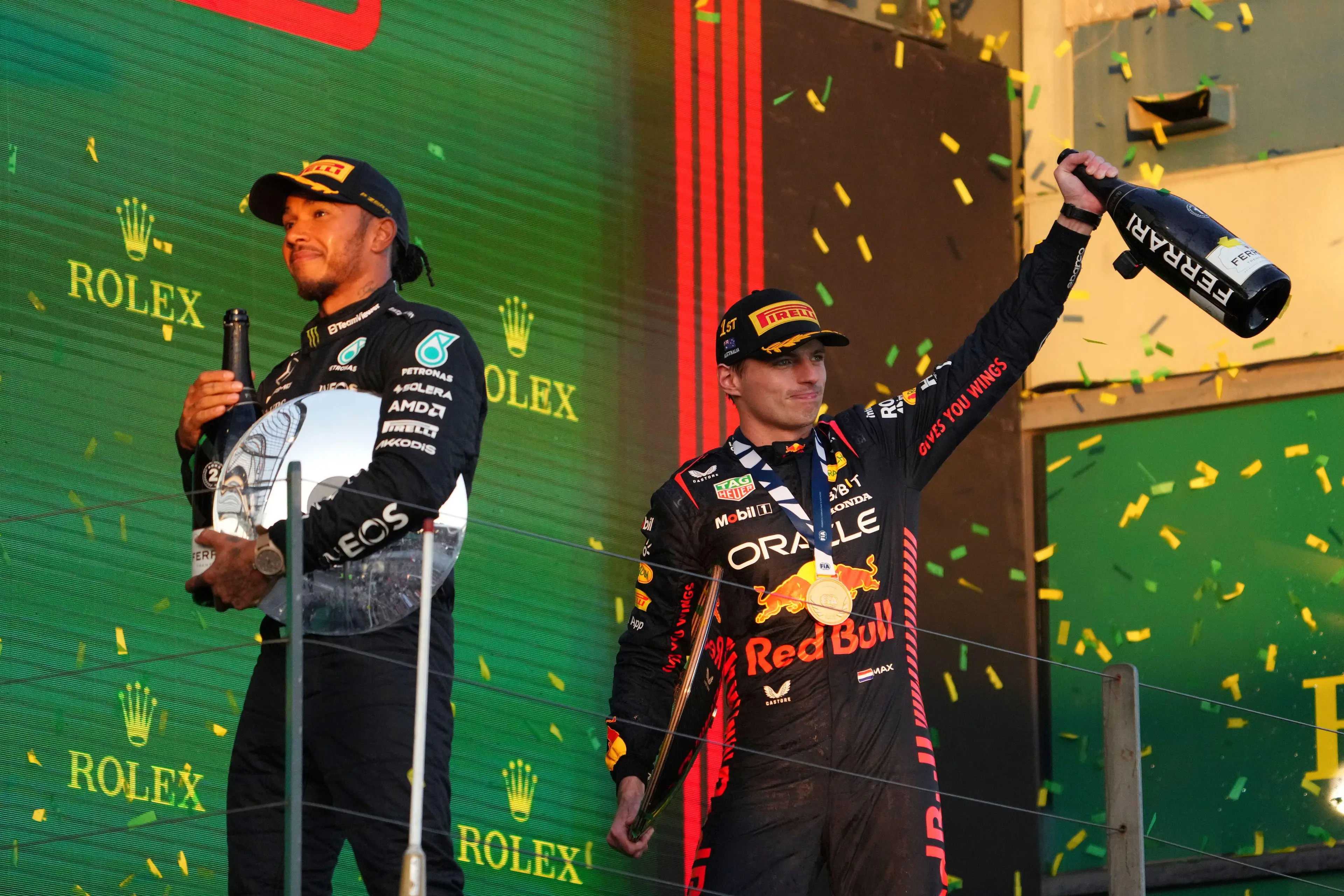 Hamilton finished second behind Verstappen. Image: Alamy