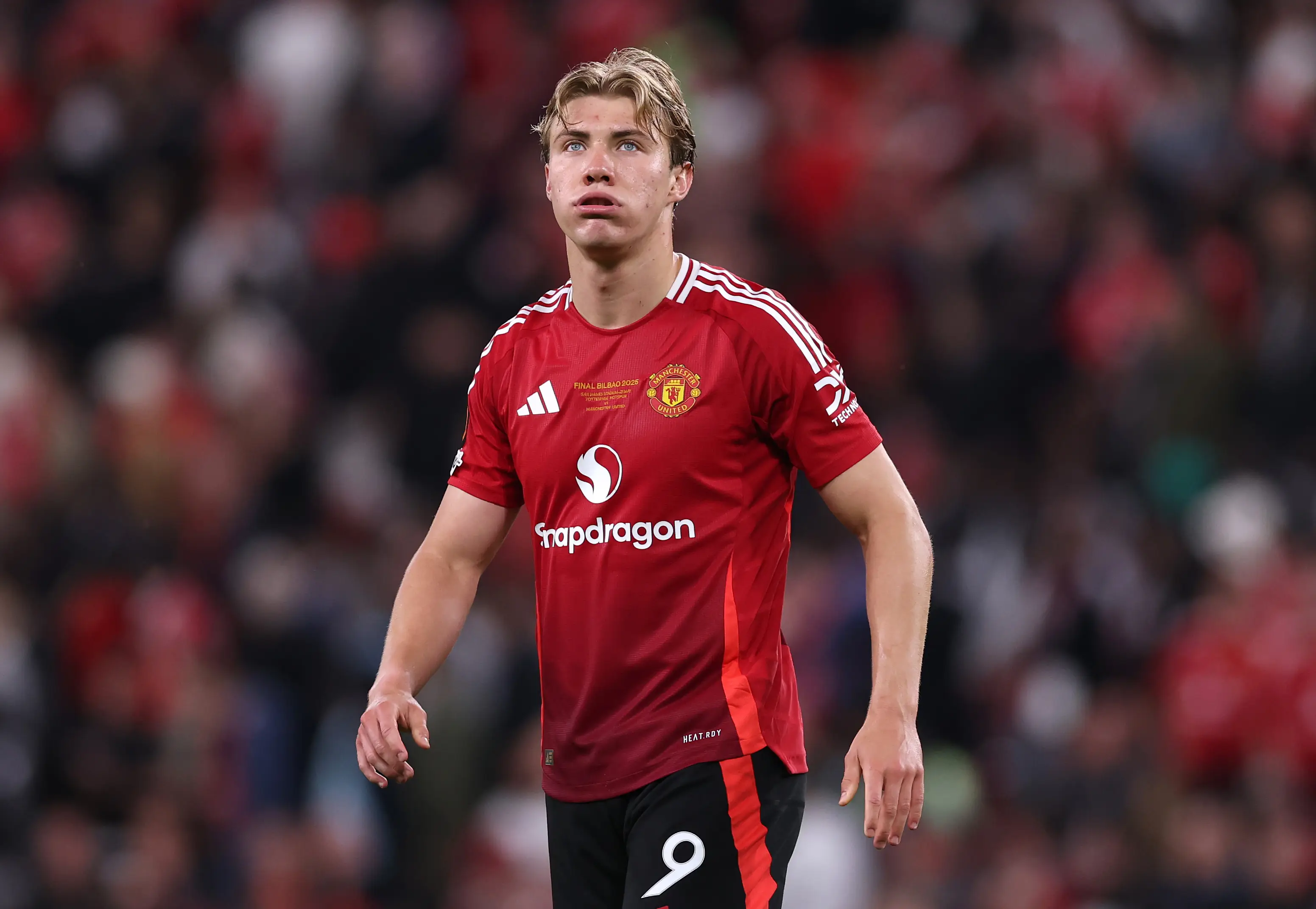 Rasmus Hojlund is one of four players Manchester United fans want sold. Image: Getty
