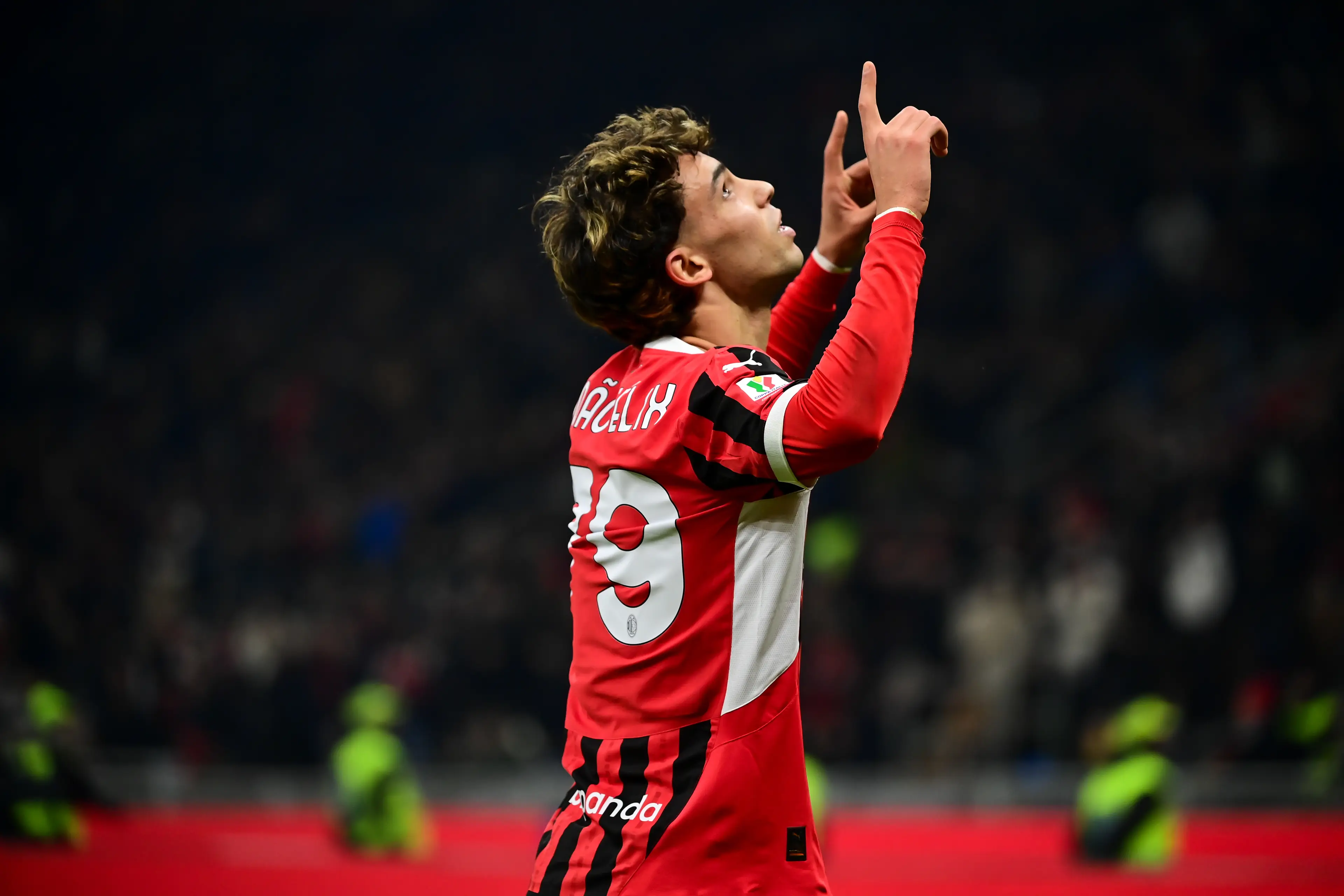 Joao Felix scored on his AC Milan debut after signing on loan from Chelsea. Image: Getty
