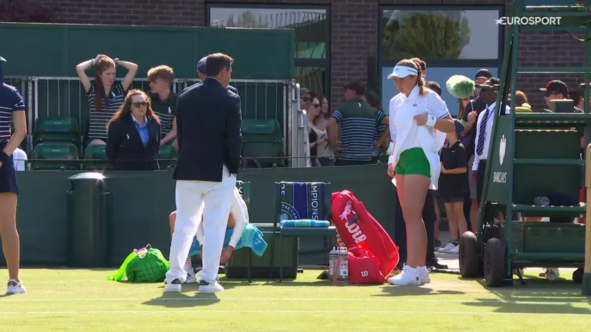 Jelena Ostapenko was asked to 'lift up her skirt' (Credit:Eurosport)