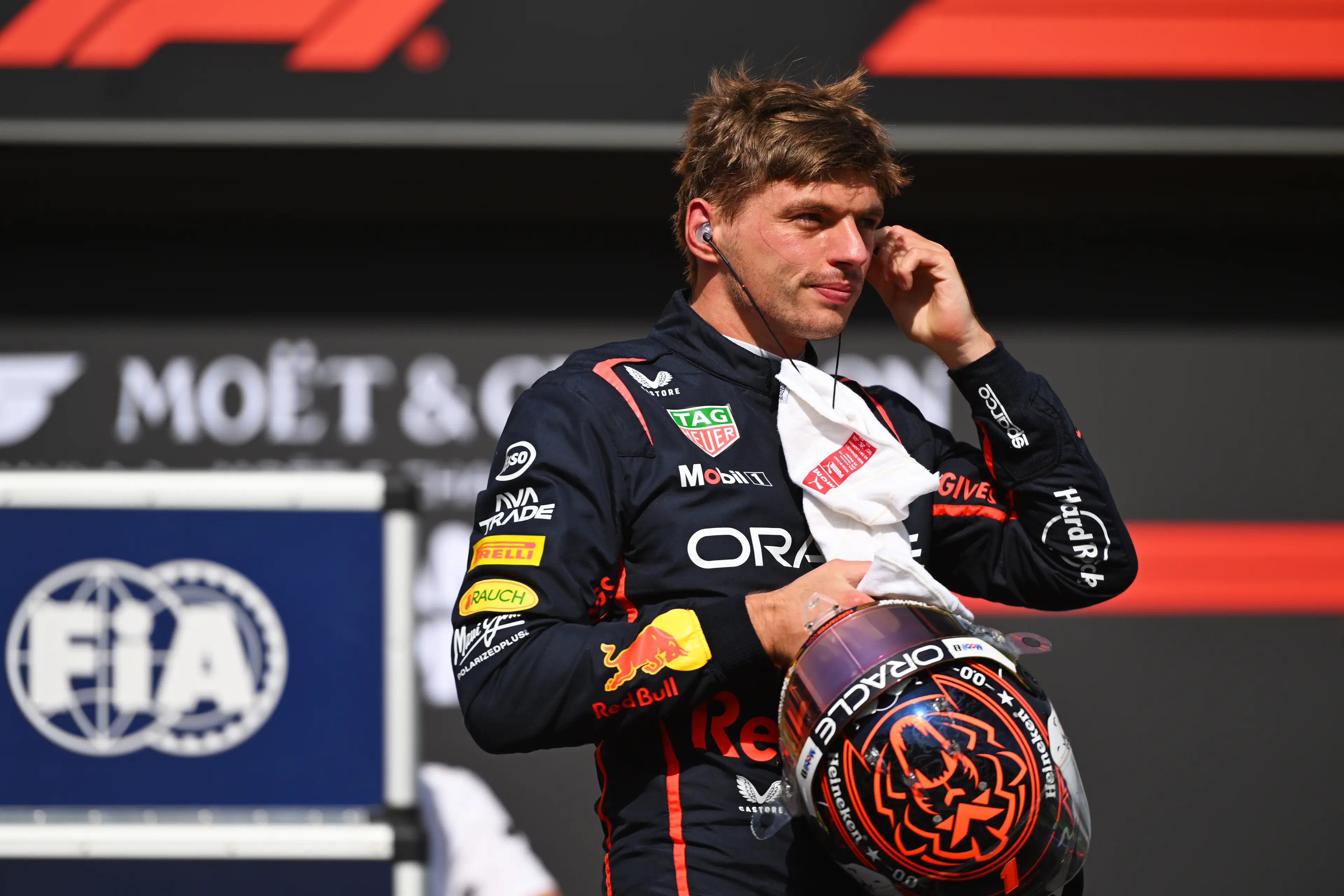 Max Verstappen continues to be linked with a move to Mercedes. (Image: Rudy Carezzevoli / Stringer via Getty)