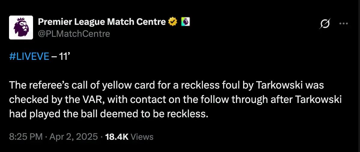 Image: Twitter/@PLMatchCentre