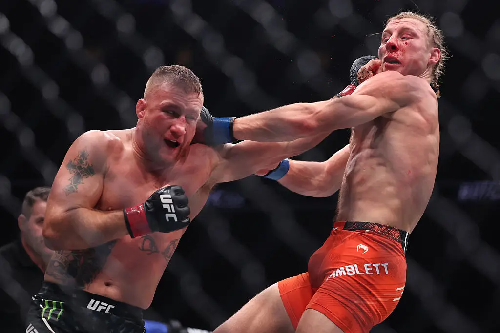 Justin Gaethje beat Paddy Pimblett in the main event of UFC 324. (Image: Ian Maule/Getty Images)