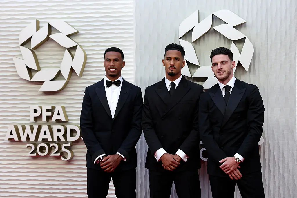 Gabriel was named in the PFA Team of the Year alongside William Saliba and Declan Rice. Image credit: Getty