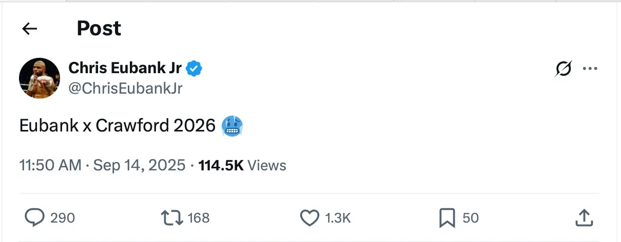 Image: X/@ChrisEubankJr