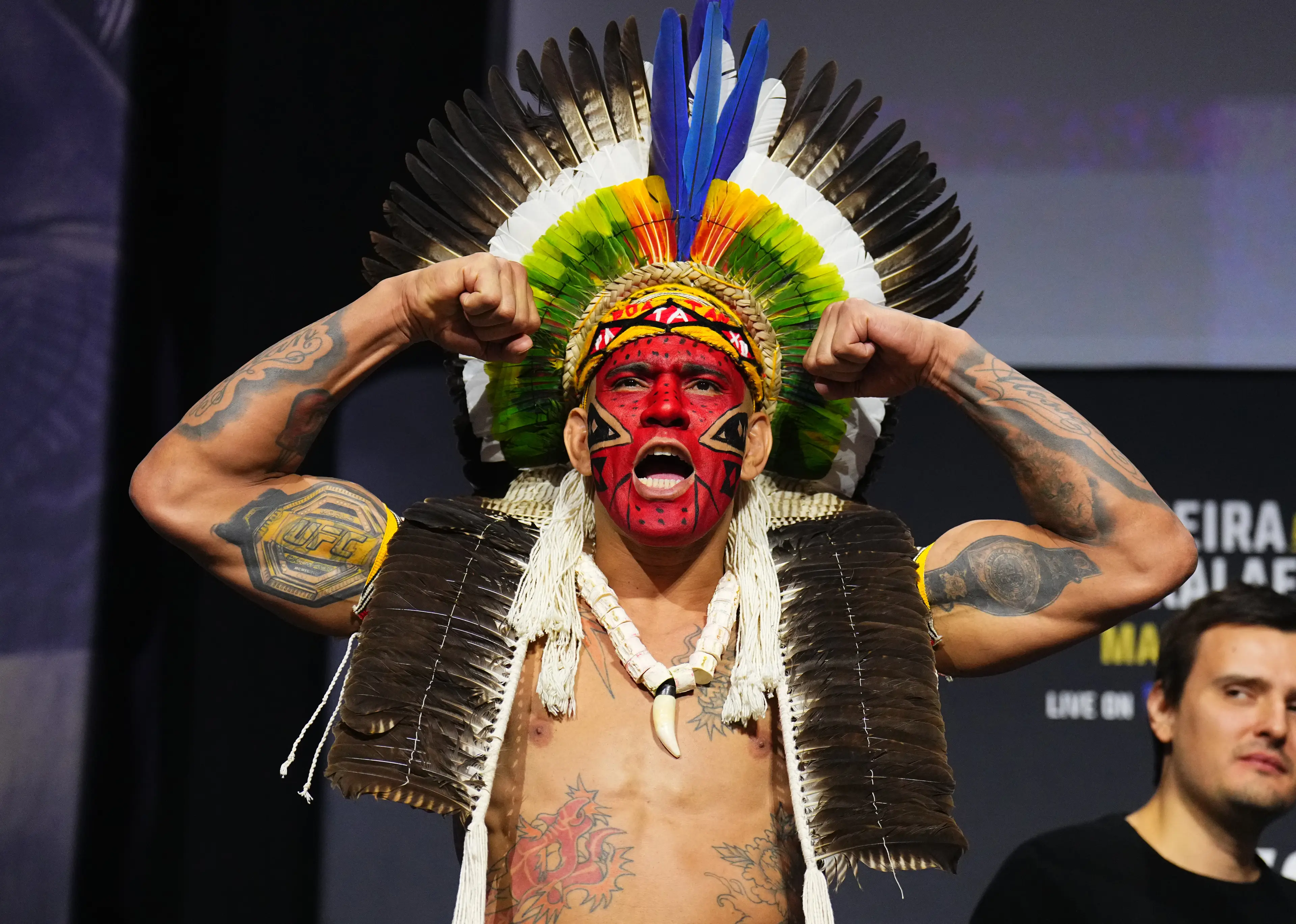 Alex Pereira defends his UFC light-heavyweight title against Magomed Ankalaev at UFC 313. Image: Getty 