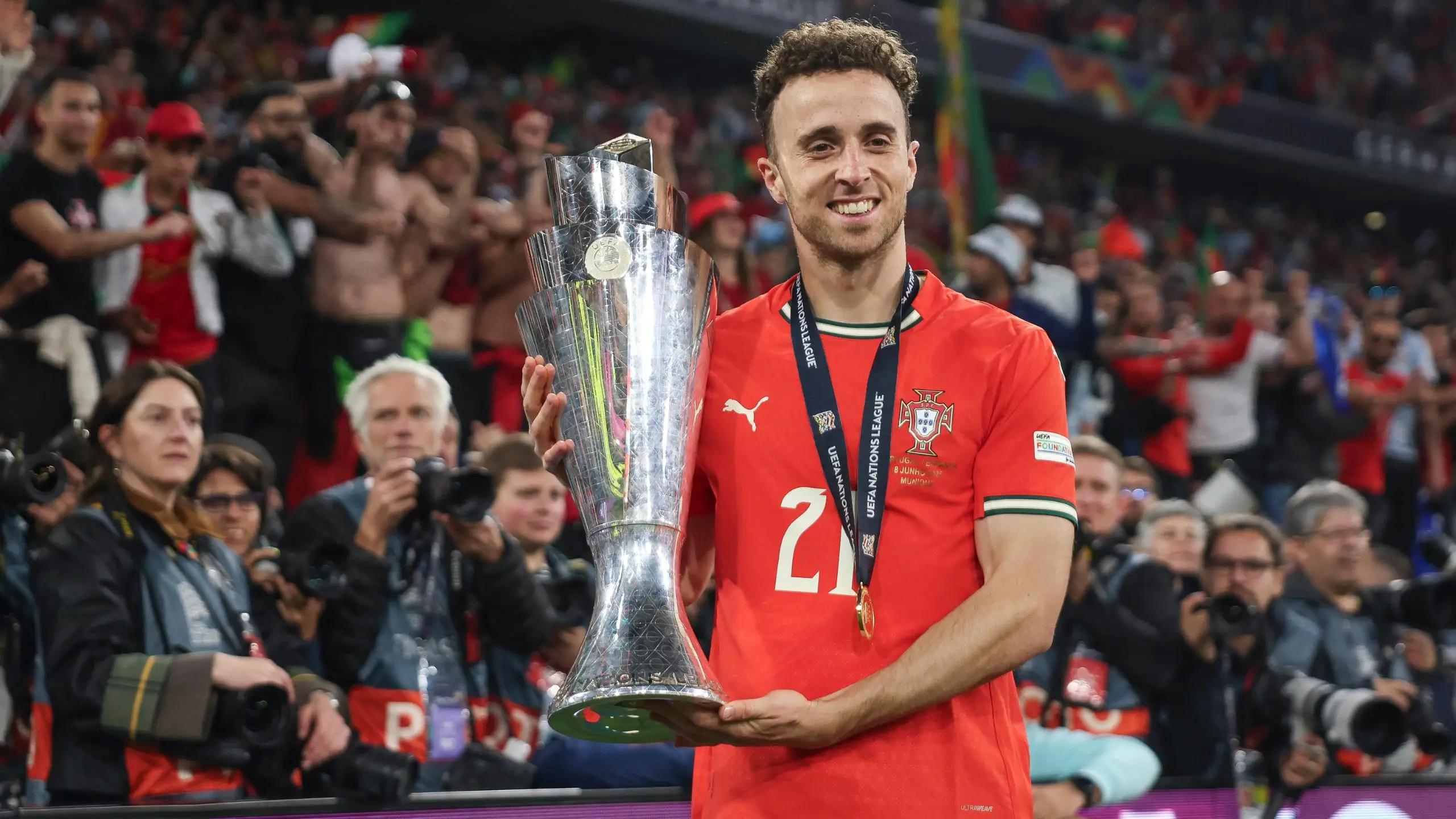 Diogo Jota won the Nations League with Portugal last month. (Image: Getty)