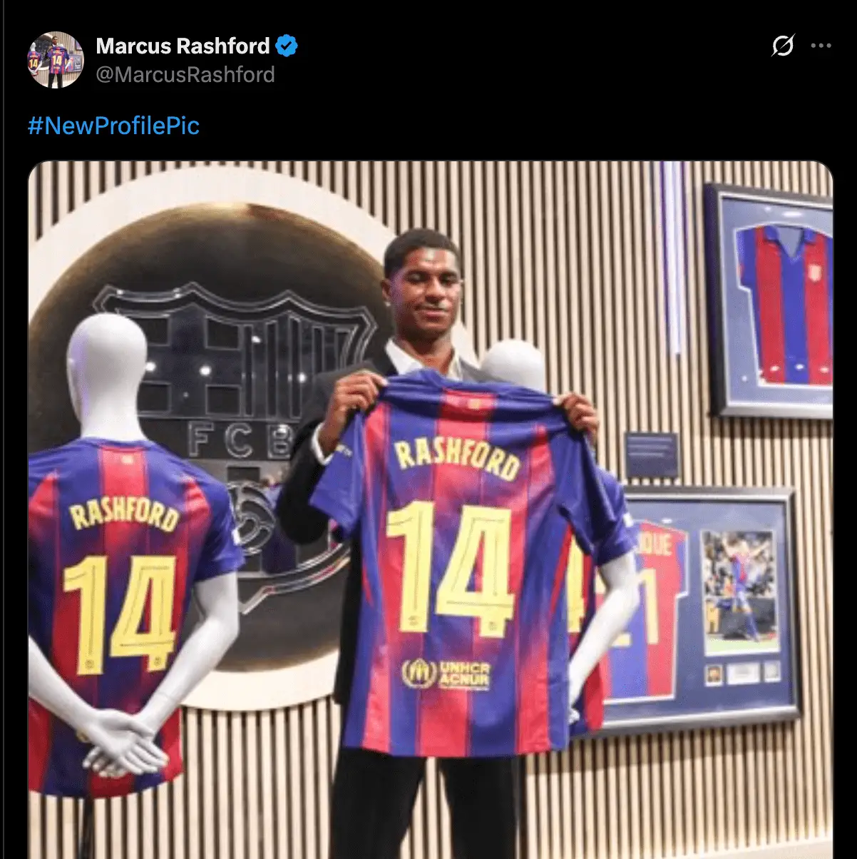 Rashford posted to Twitter for the first time since December after signing for Barcelona (Image: Twitter/@MarcusRashford)