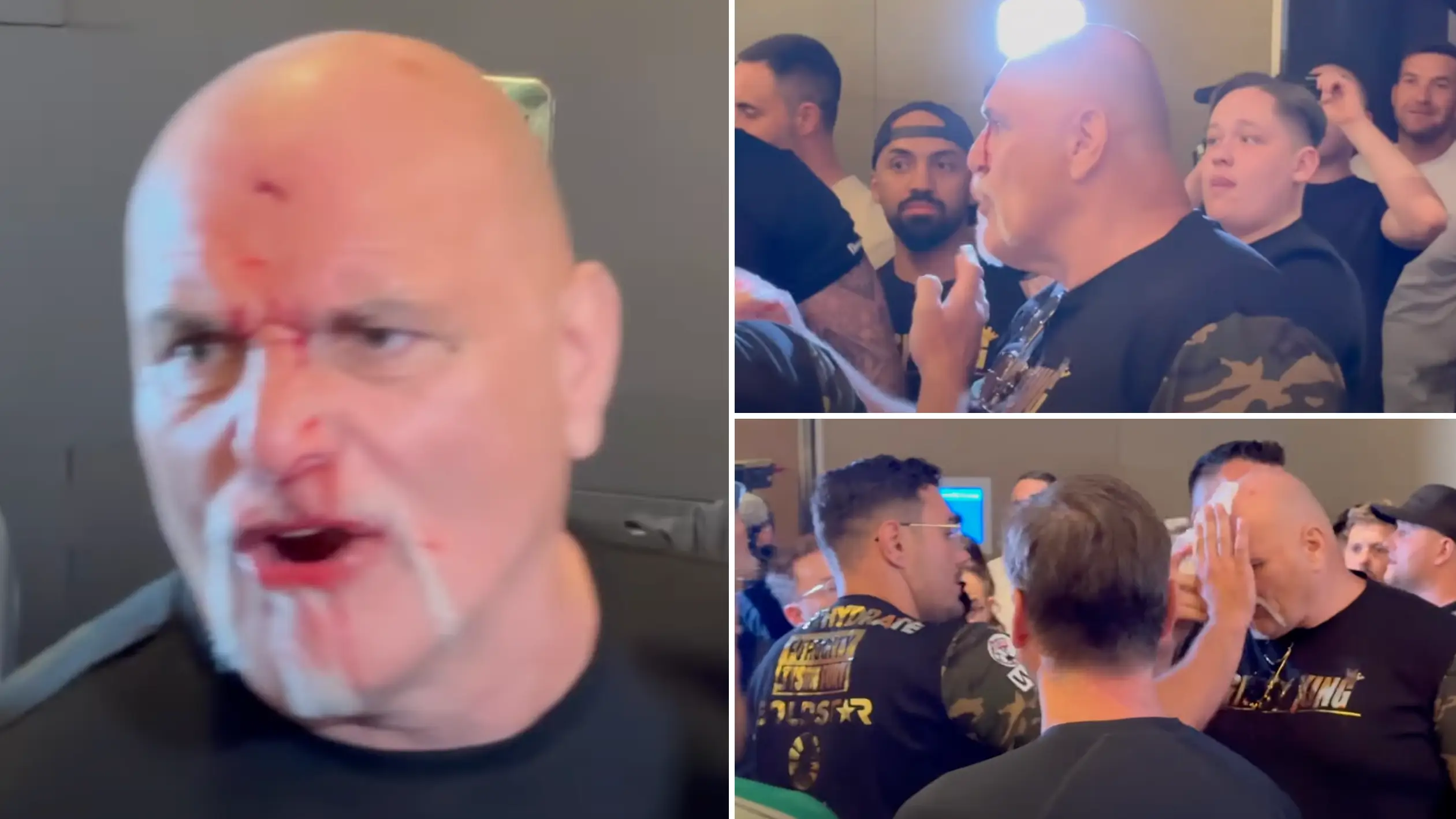 John Fury left bleeding after alleged headbutt on member of Oleksandr Usyk's team ahead of Tyson Fury fight