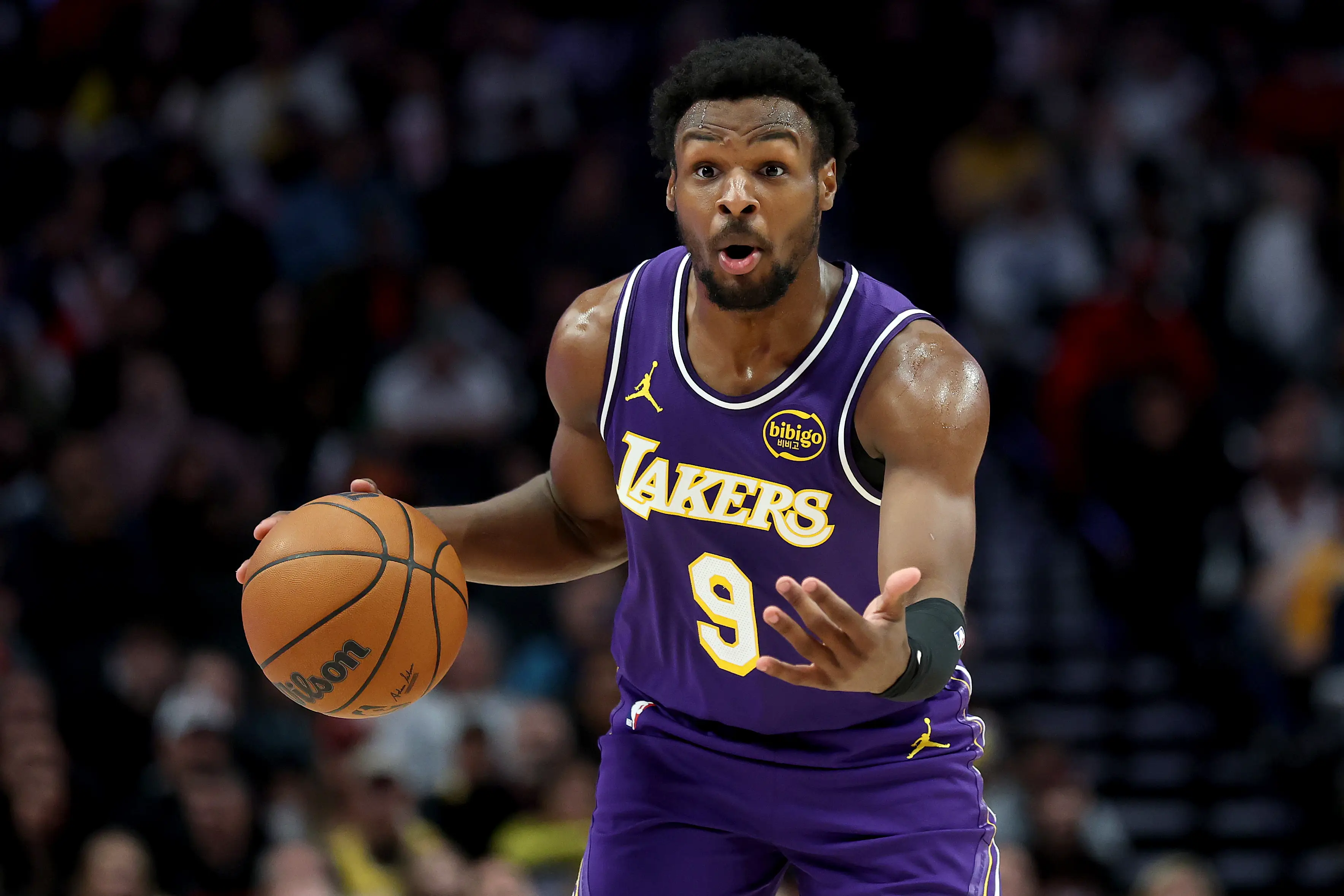 Bronny James playing for the LA Lakers (Image: Getty)