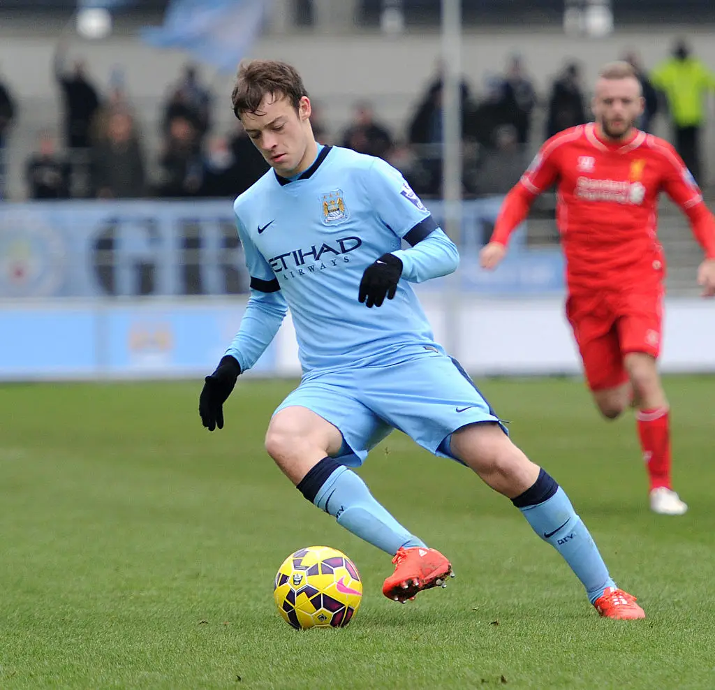 Brandon Barker in action during a Man City youth match (Credit:Getty)