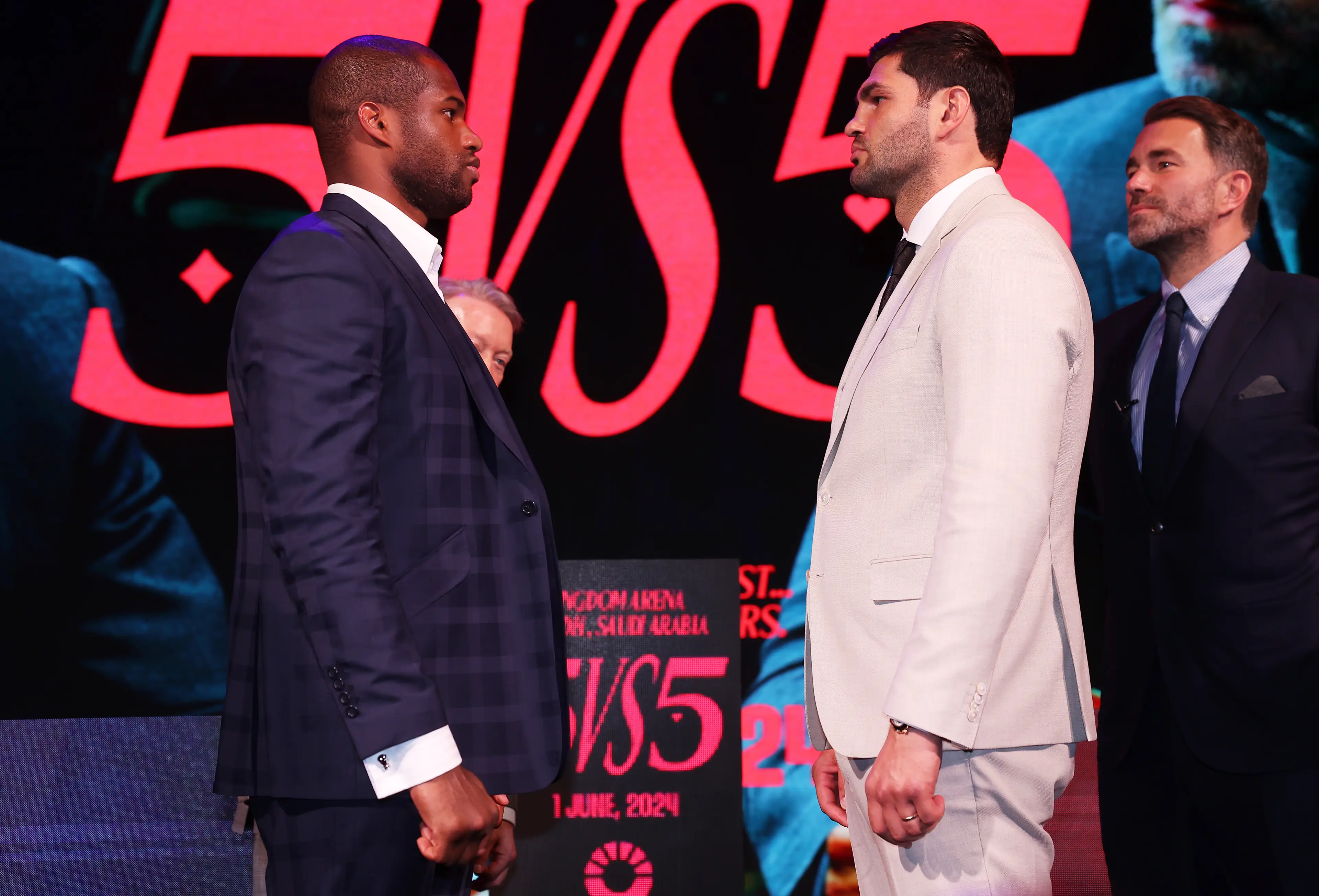 Daniel Dubois and Filip Hrgovic go head-to-head. Image: Getty 