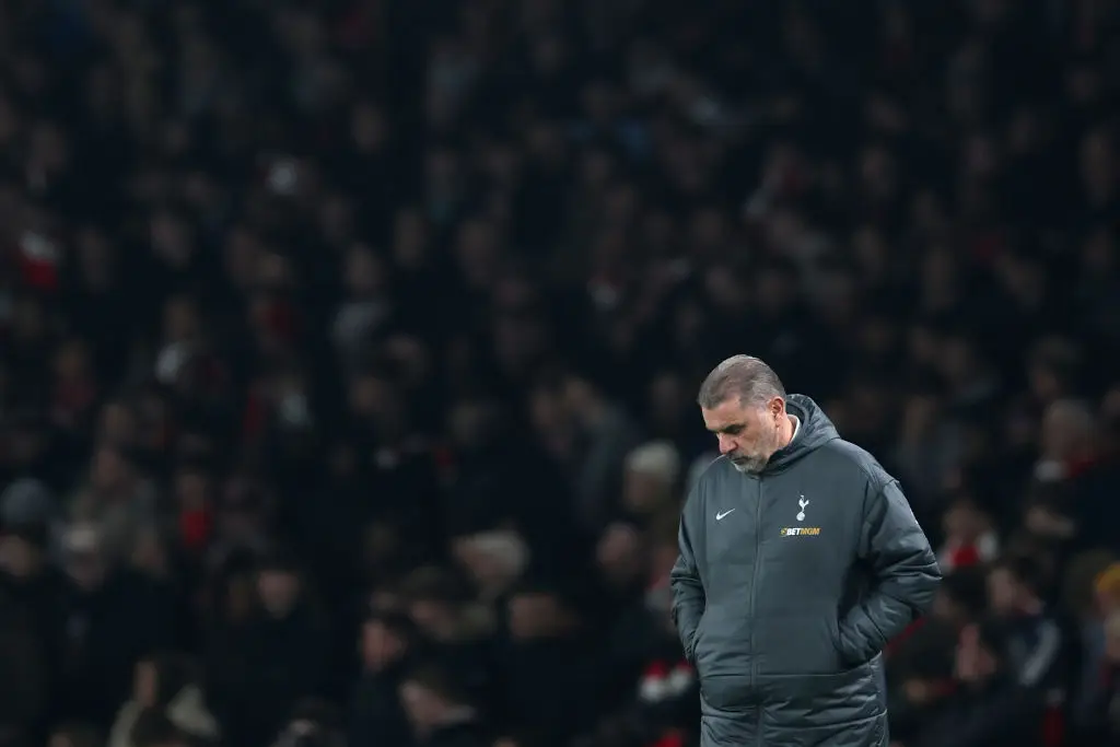 Ange Postecoglu is facing mounting pressure over the future of his job as Tottenham manager. (Image: Getty)