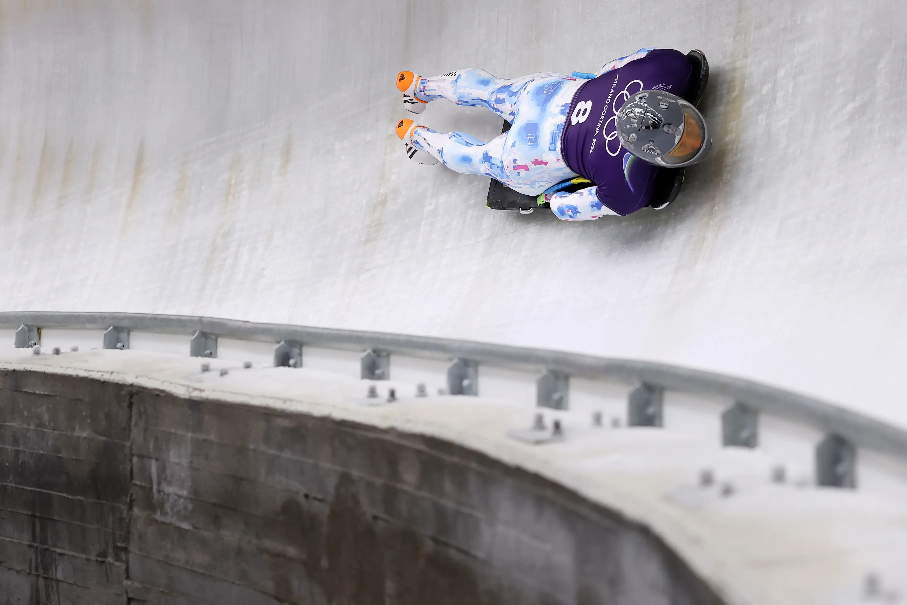 Vladyslav Heraskevych participates during Skeleton Men's Singles training on day three of the Milano Cortina 2026 Winter Olympic games. Image credit: Getty