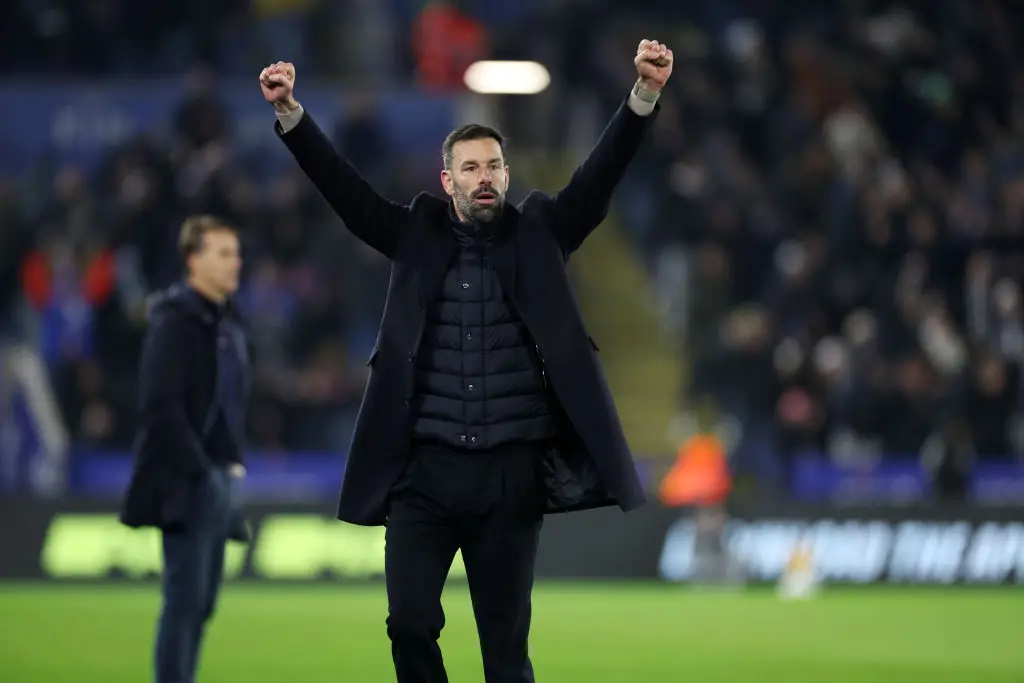 Ruud van Nistelrooy took charge of his first Leicester game tonight (Credit:Getty)