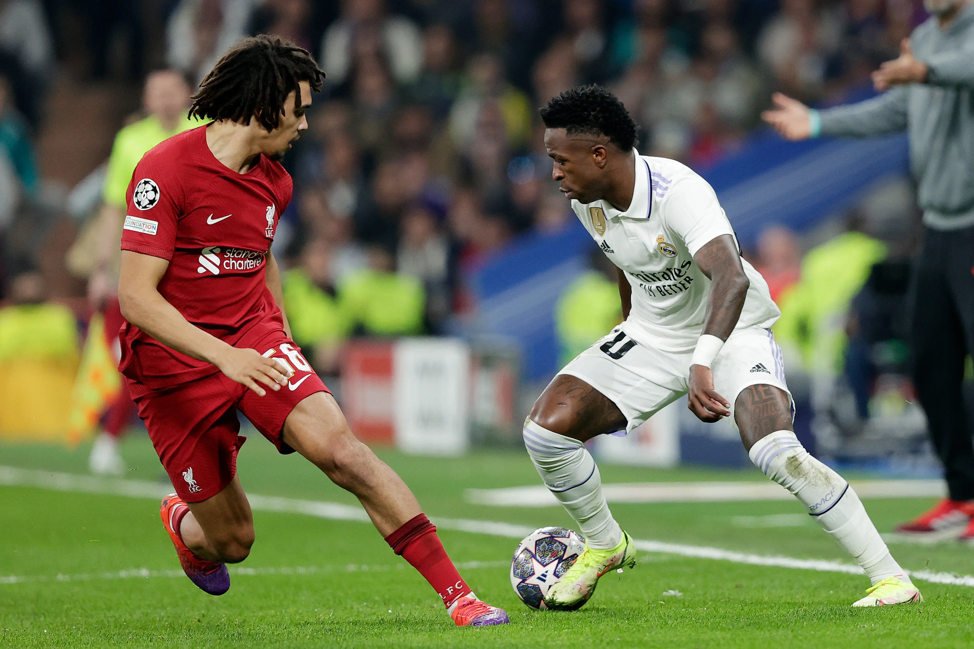 Trent Alexander-Arnold in action for Liverpool against Real Madrid. Image: Getty