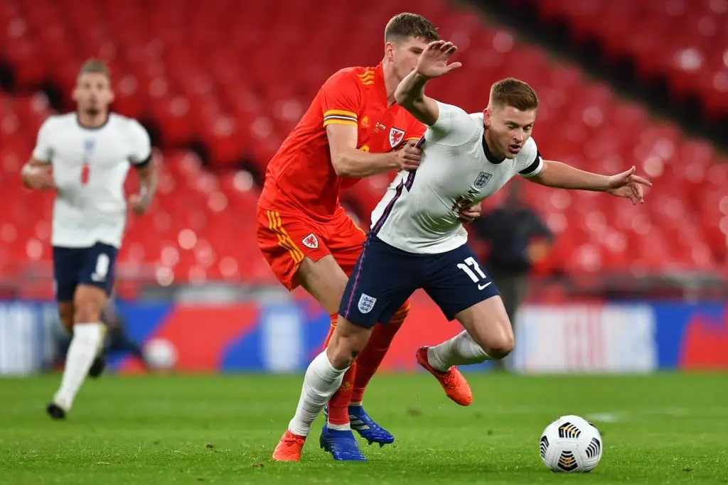 Harvey Barnes in action for England in 2020 (Credit:Getty)