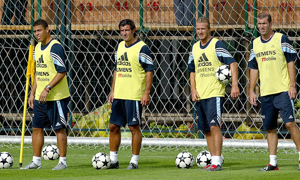 Ronaldo (far left) and Zinedine Zidane (far right) played together at Real Madrid (Credit:Getty)