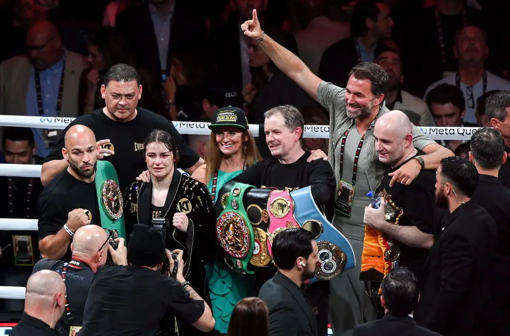 Eddie Hearn was in attendance at the Dallas Cowboys' stadium (Credit:Getty)