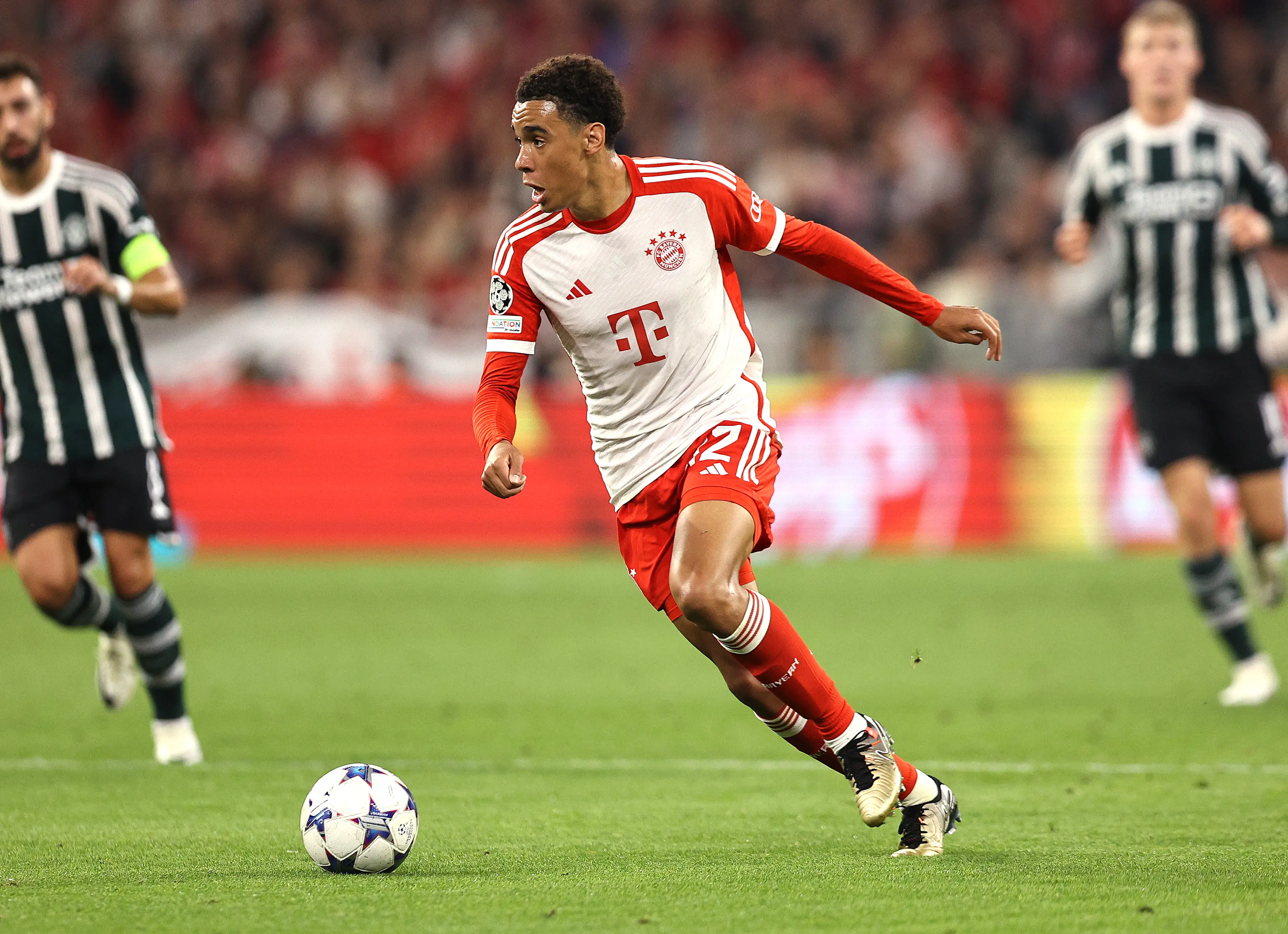 Jamal Musiala in action for Bayern Munich. Image: Getty 