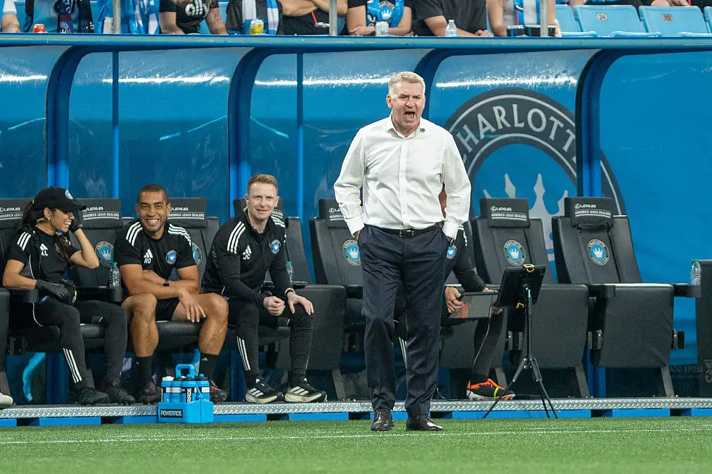Jamie Vardy's former manager Dean Smith is currently in charge at MLS side Charlotte FC. (Image: Getty)