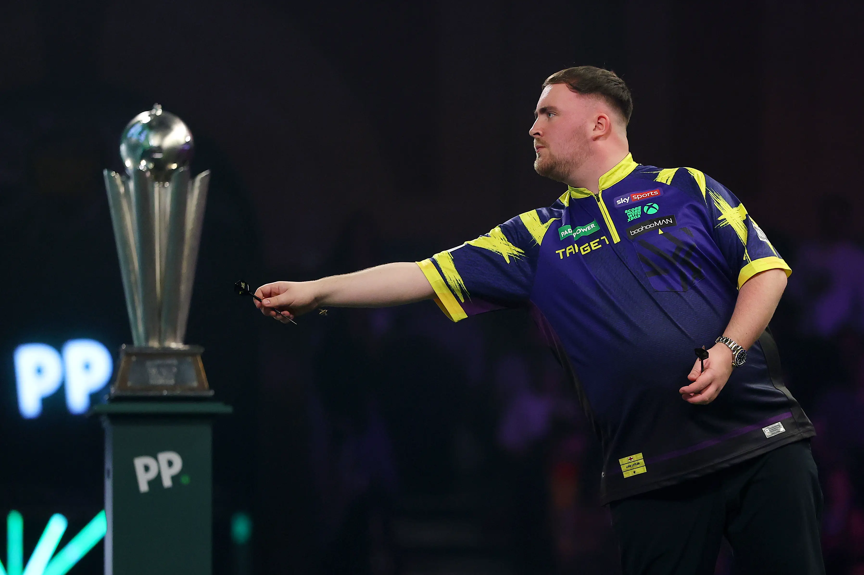 Luke Littler is sponsored by Target Darts. Image: Getty 