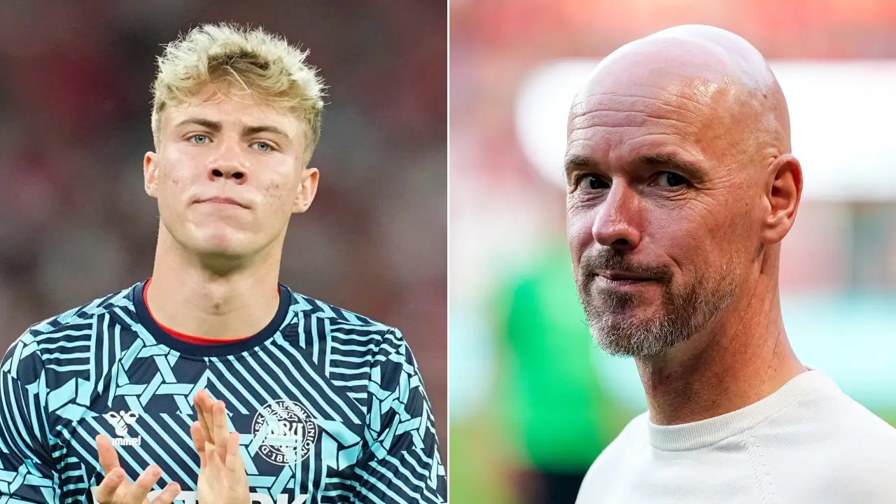 Rasmus Hojlund could be handed full Man Utd debut vs Brighton as training clue spotted