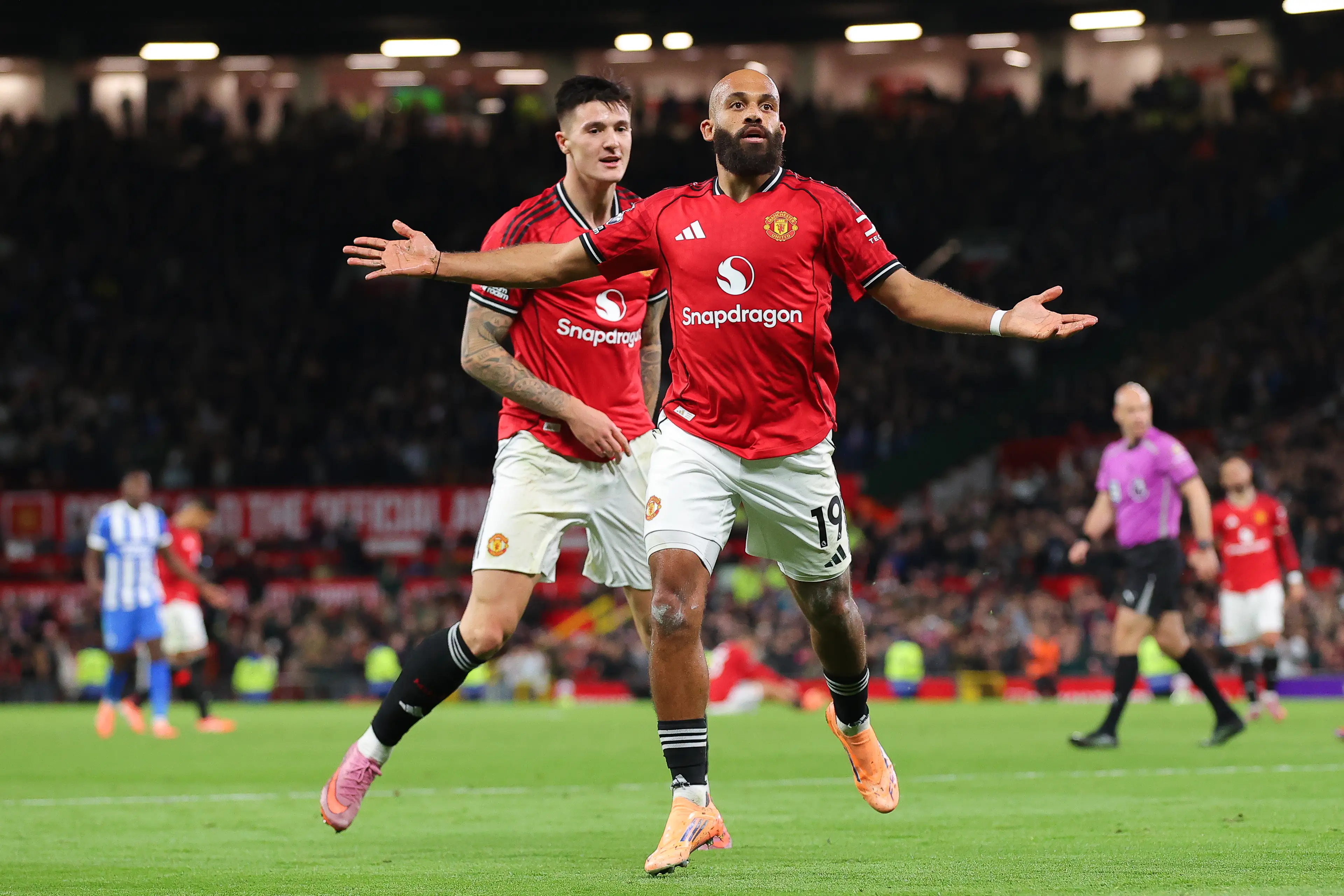Bryan Mbeumo scored twice as United beat Brighton 4-2. Image: Getty