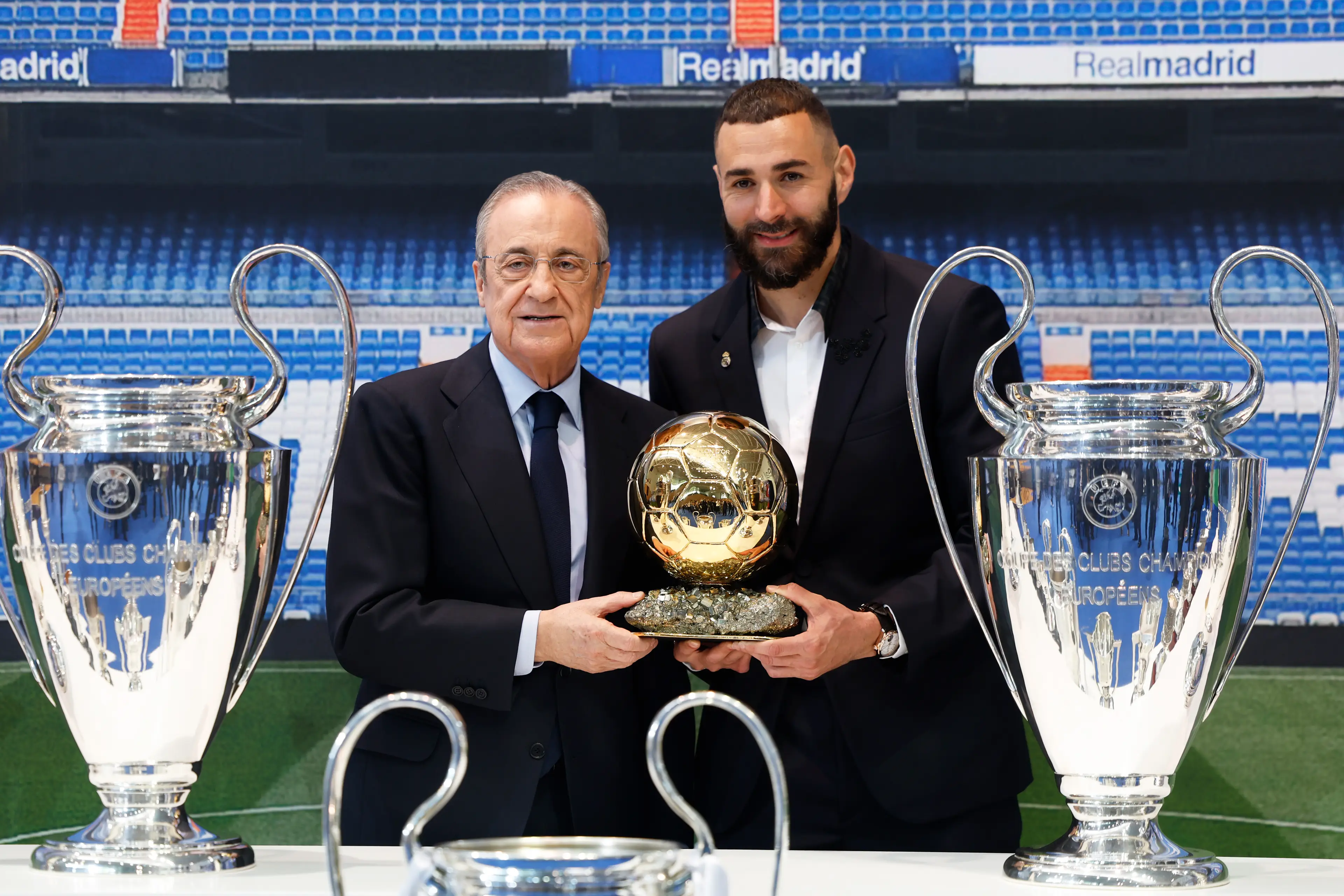 Florentino Perez and Karim Benzema (Image: Getty)