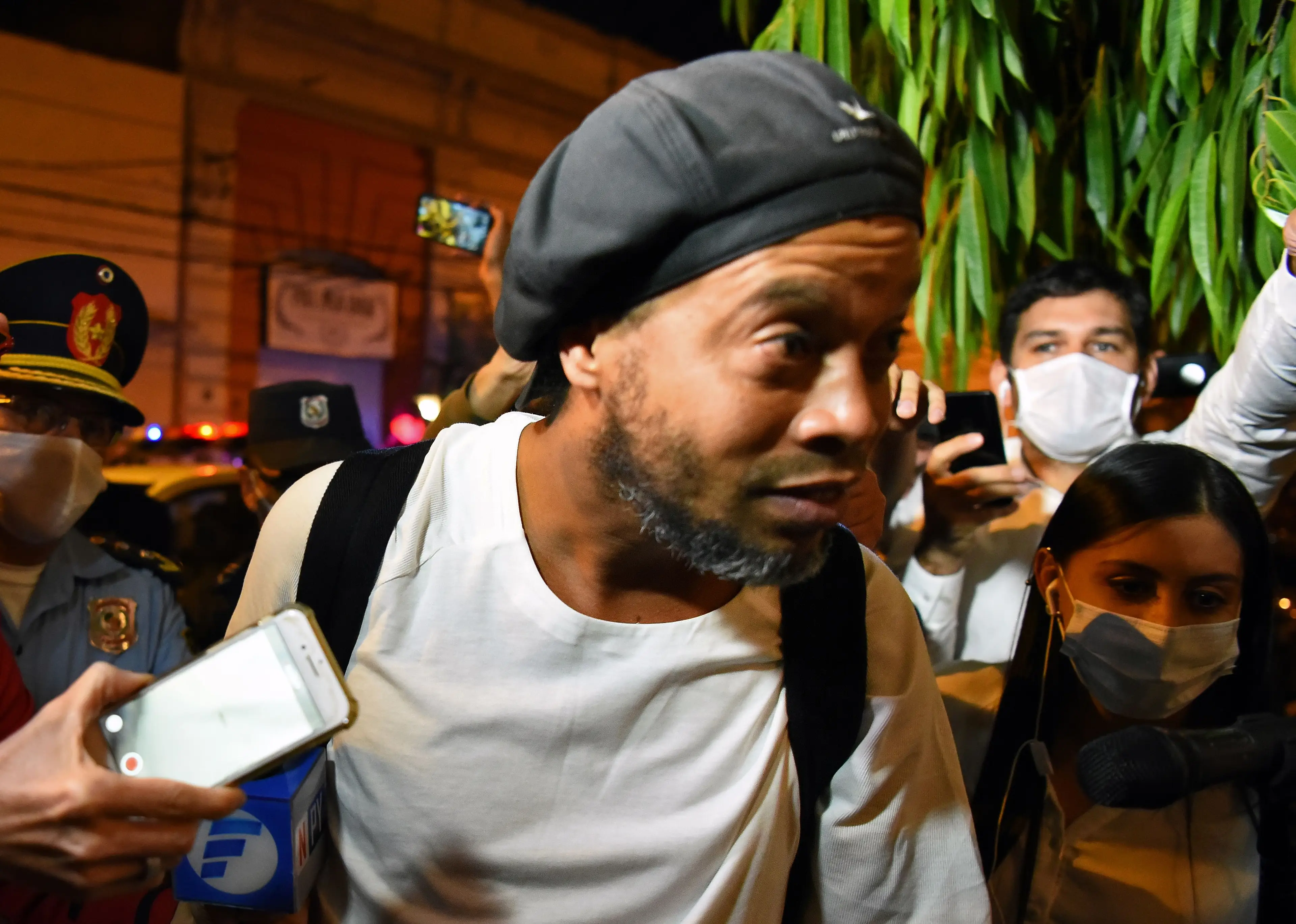Ronaldinho at a hotel in Asuncion where he and his brother served house arrest. Image credit: Getty