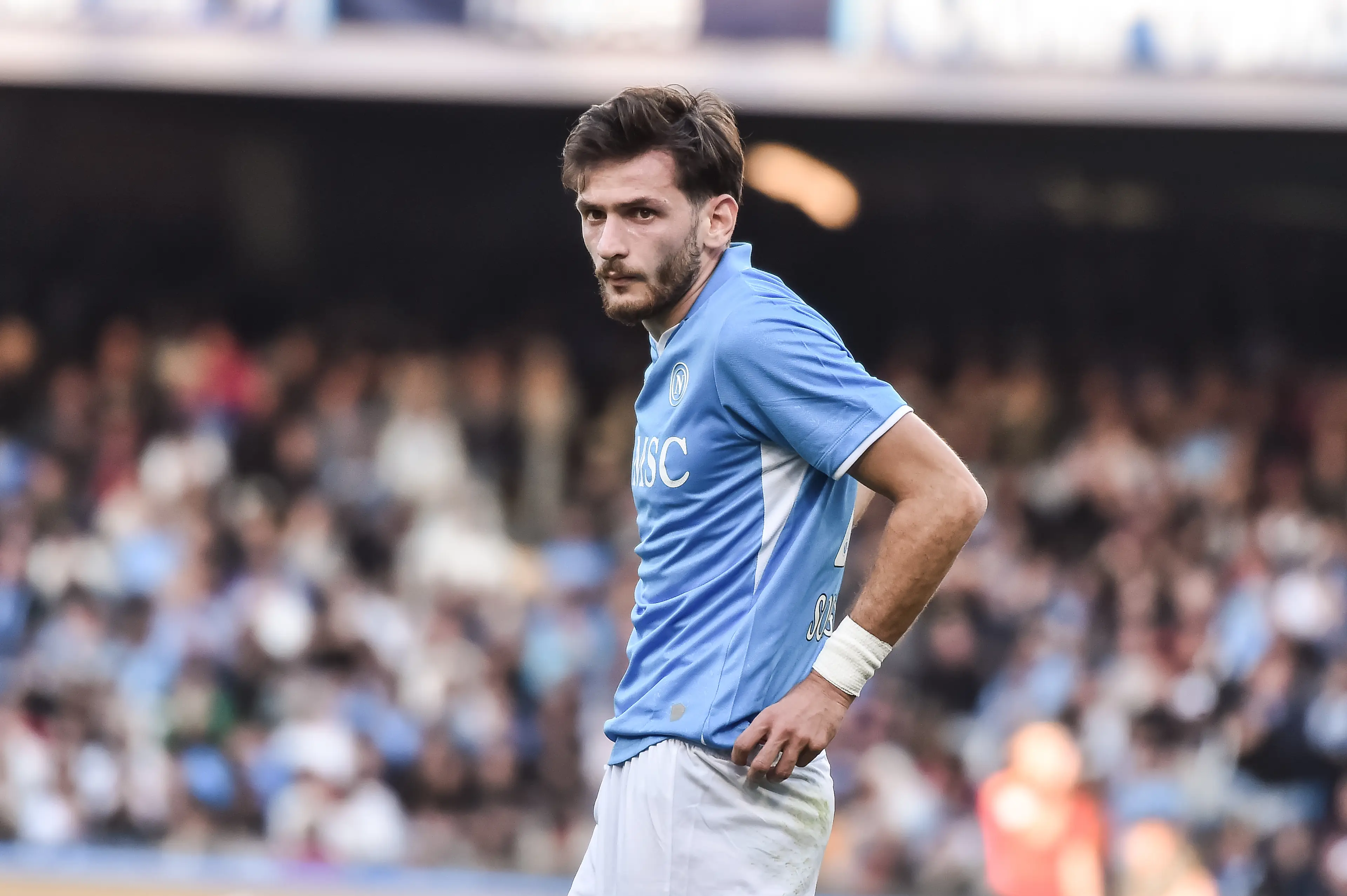 Khvicha Kvaratskhelia has been linked with a move to the Premier League. Image: Getty