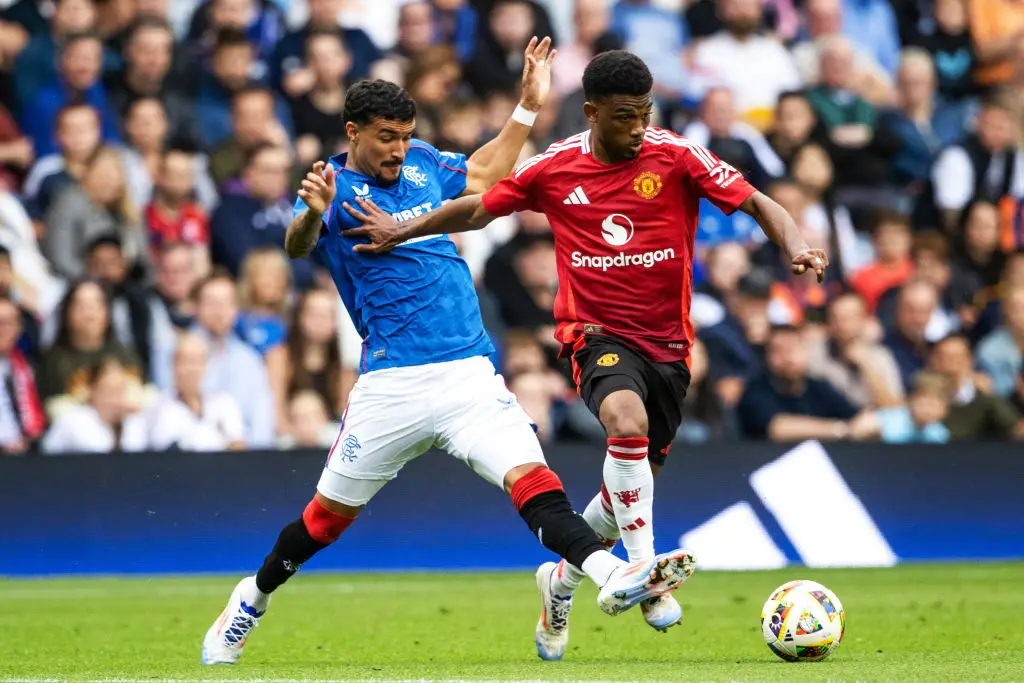 Amad Diallo pictured during Man Utd's pre-season friendly win over Rangers -
