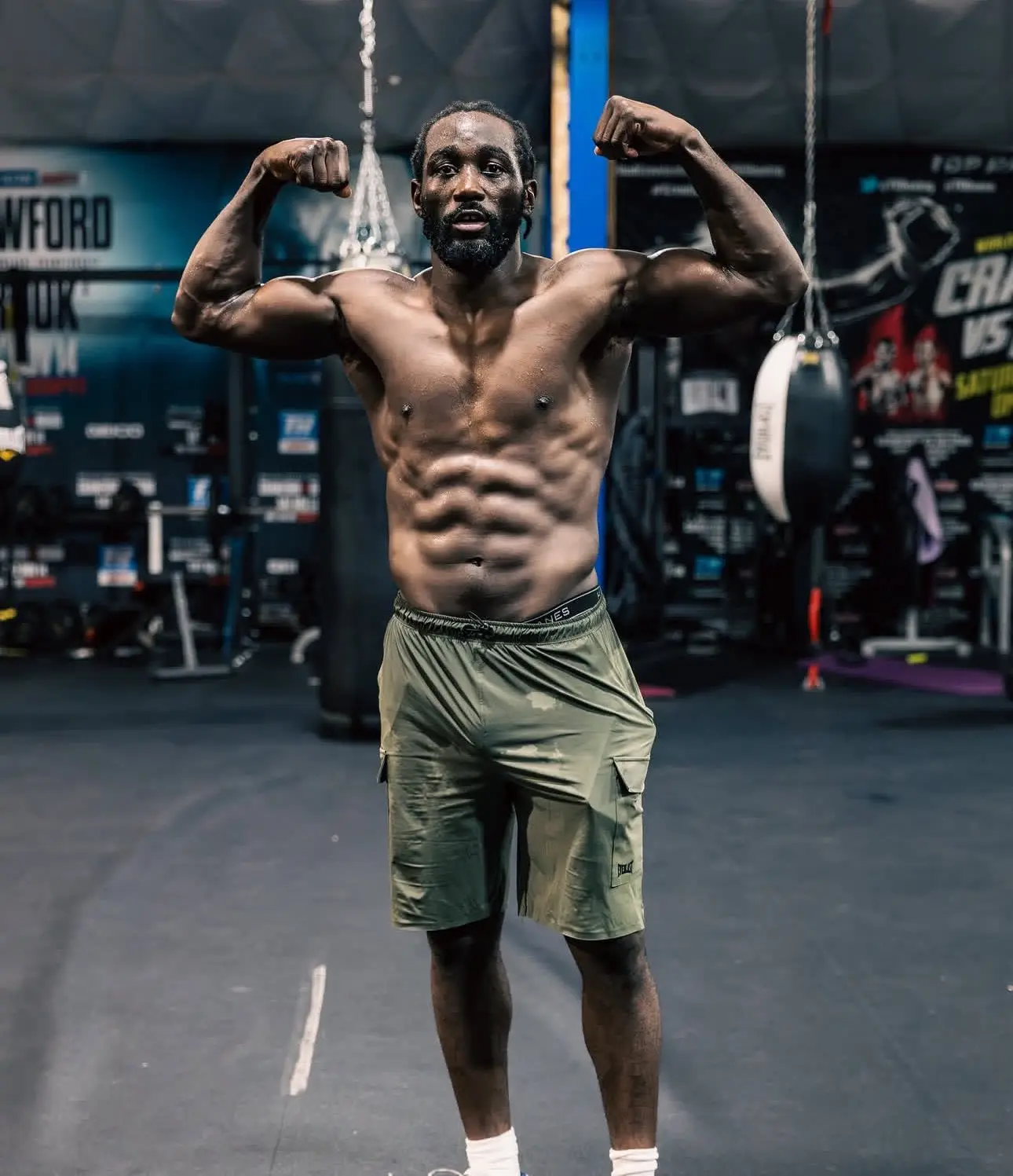 Terence Crawford showed off his tremendous physique ahead of his fight against Canelo Alvarez. Image: Instagram/Terence Crawford 