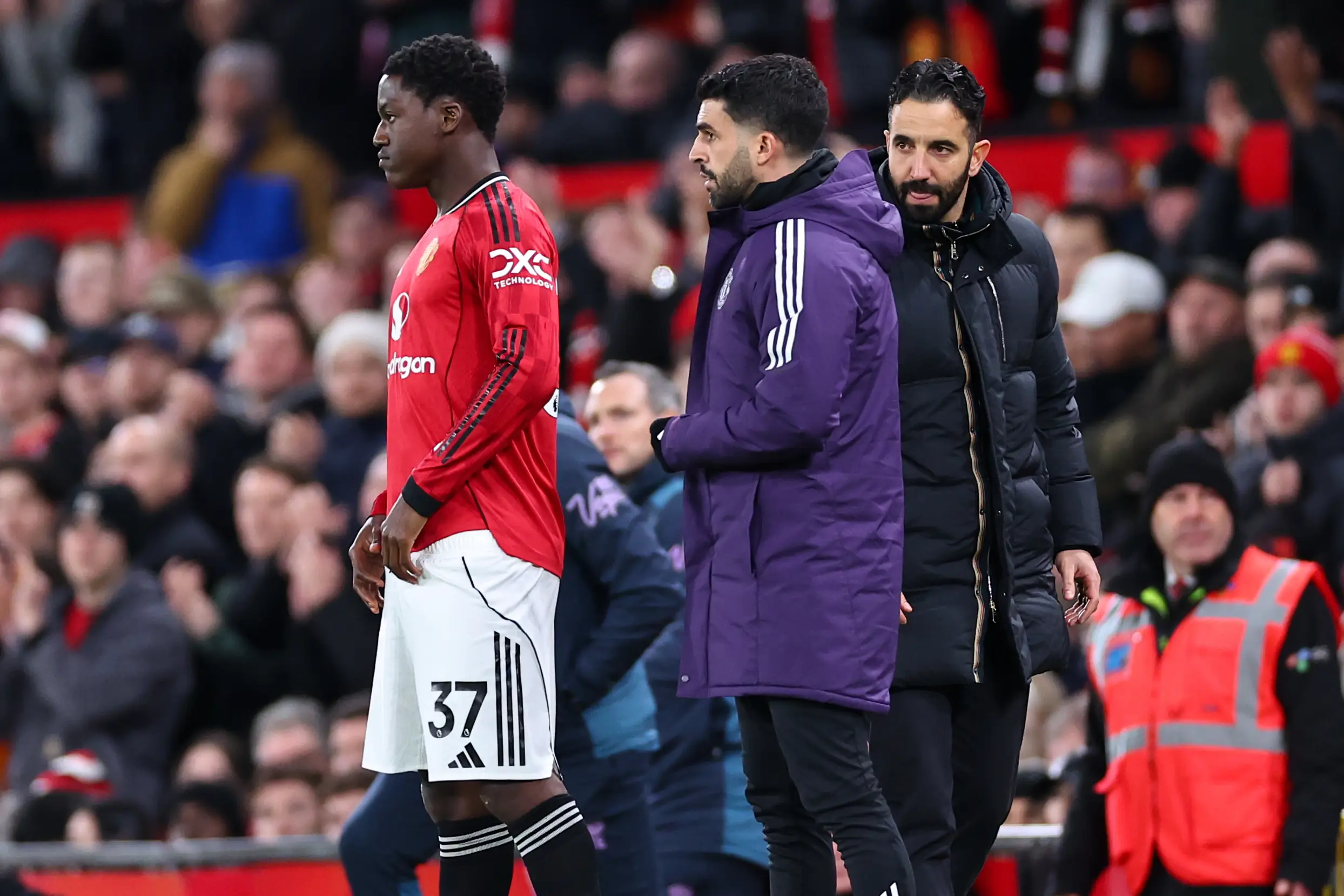Ruben Amorim is prepared to offload Kobbie Mainoo if he wanted to leave Manchester United. Image: Getty 