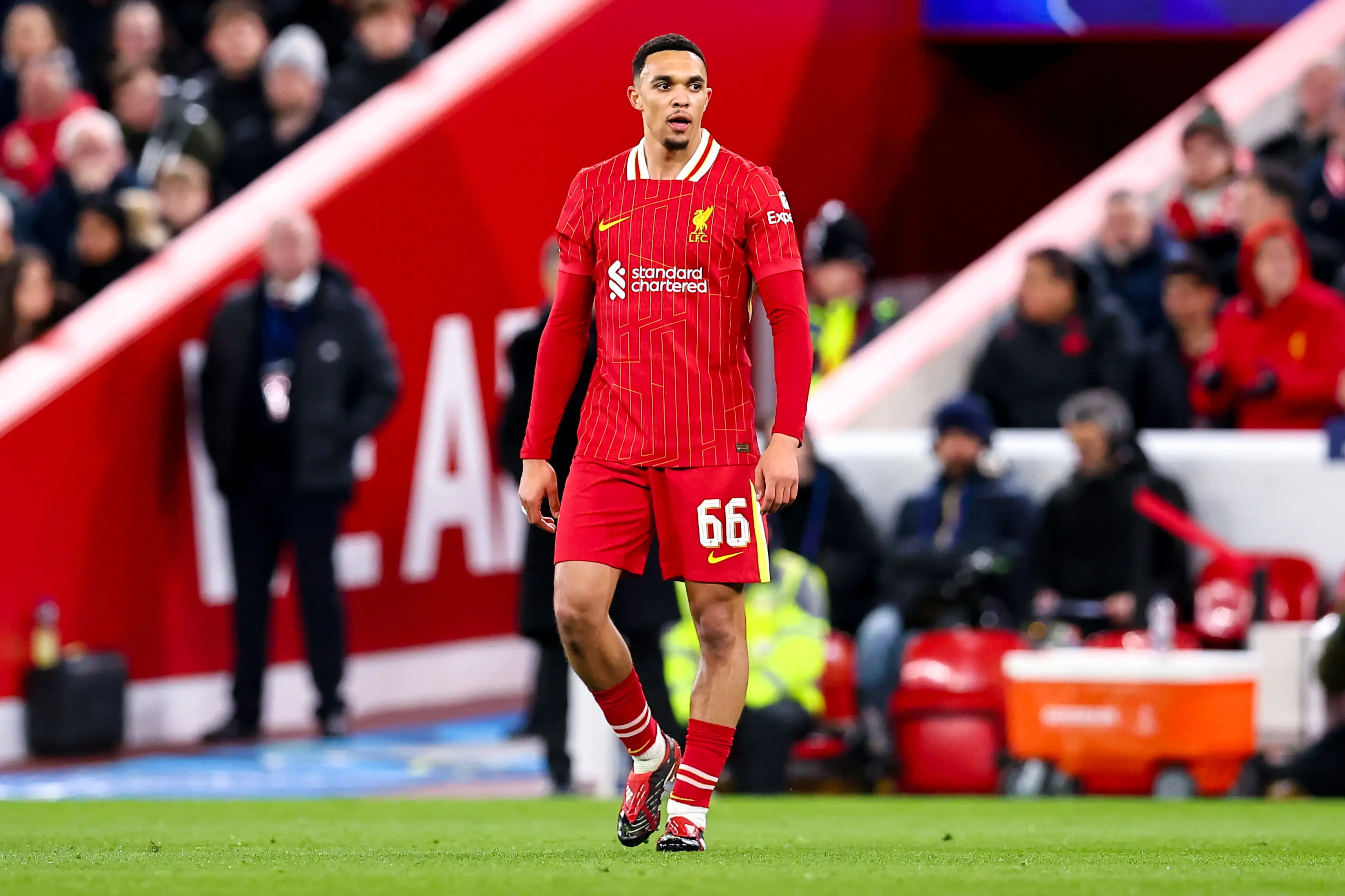 Liverpool are set to 'receive' a fee from Real Madrid for Trent Alexander-Arnold. Image: Getty 
