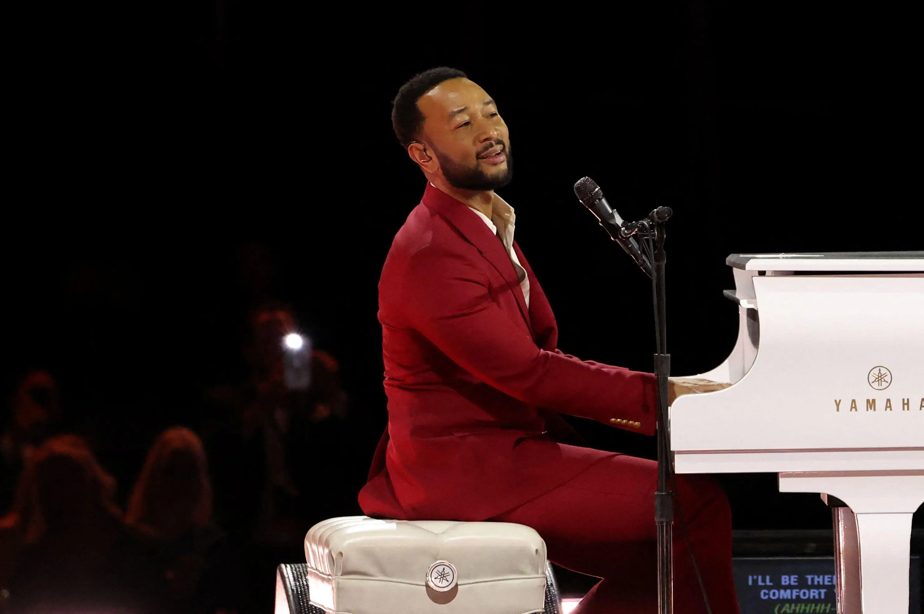 Legend performing at the 2023 MusiCares Persons of the Year Gala, rather than Shelvey's wedding. Image: Alamy