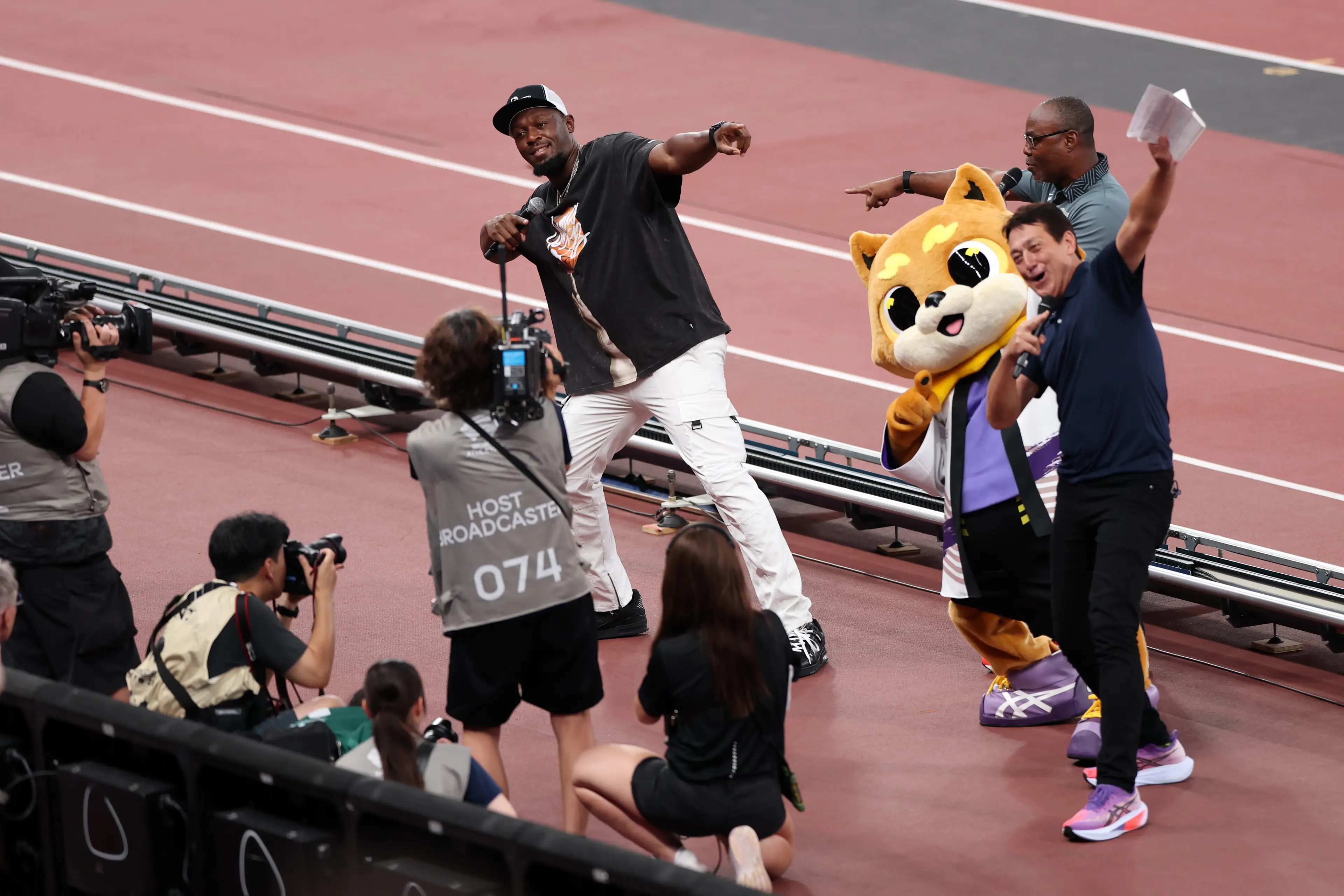 Usain Bolt at the World Championships. Image: Michael Steele / Staff via Getty