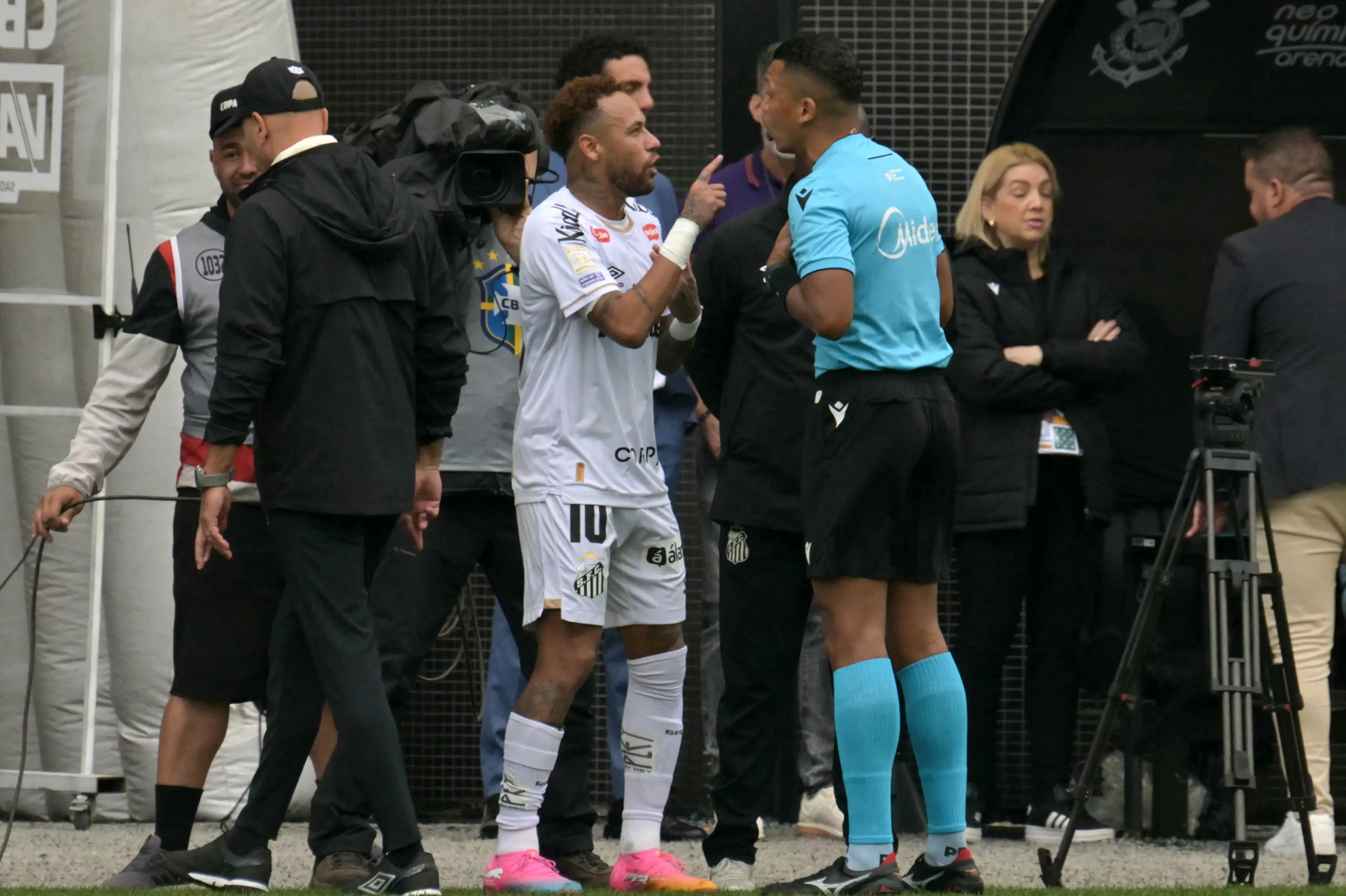 Neymar was furious with the officials after the blunder. Image: Getty