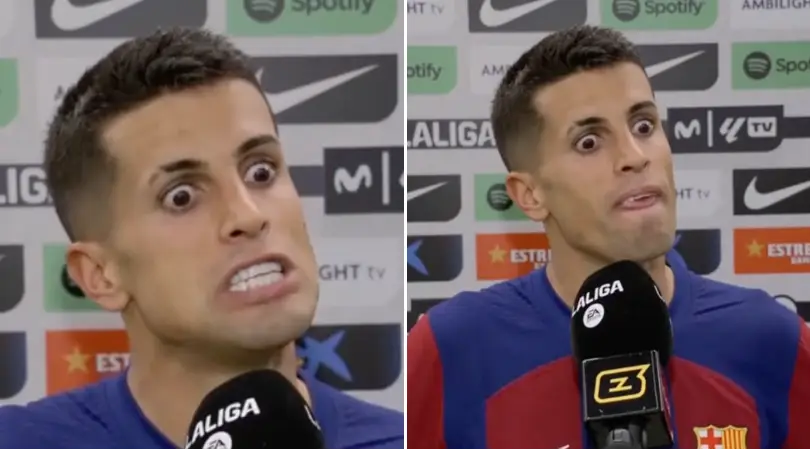 Joao Cancelo's post-match interview after scoring winner for Barcelona is freaking people out