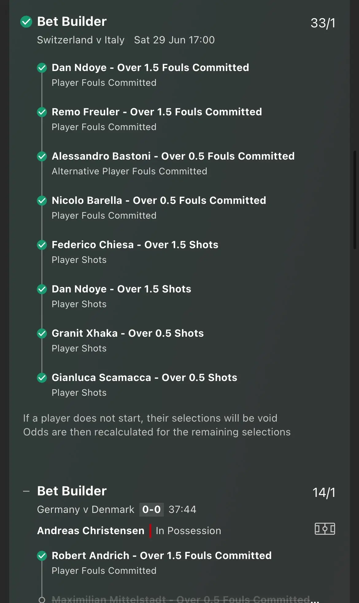 The incredible bet won the punter £2,550 [