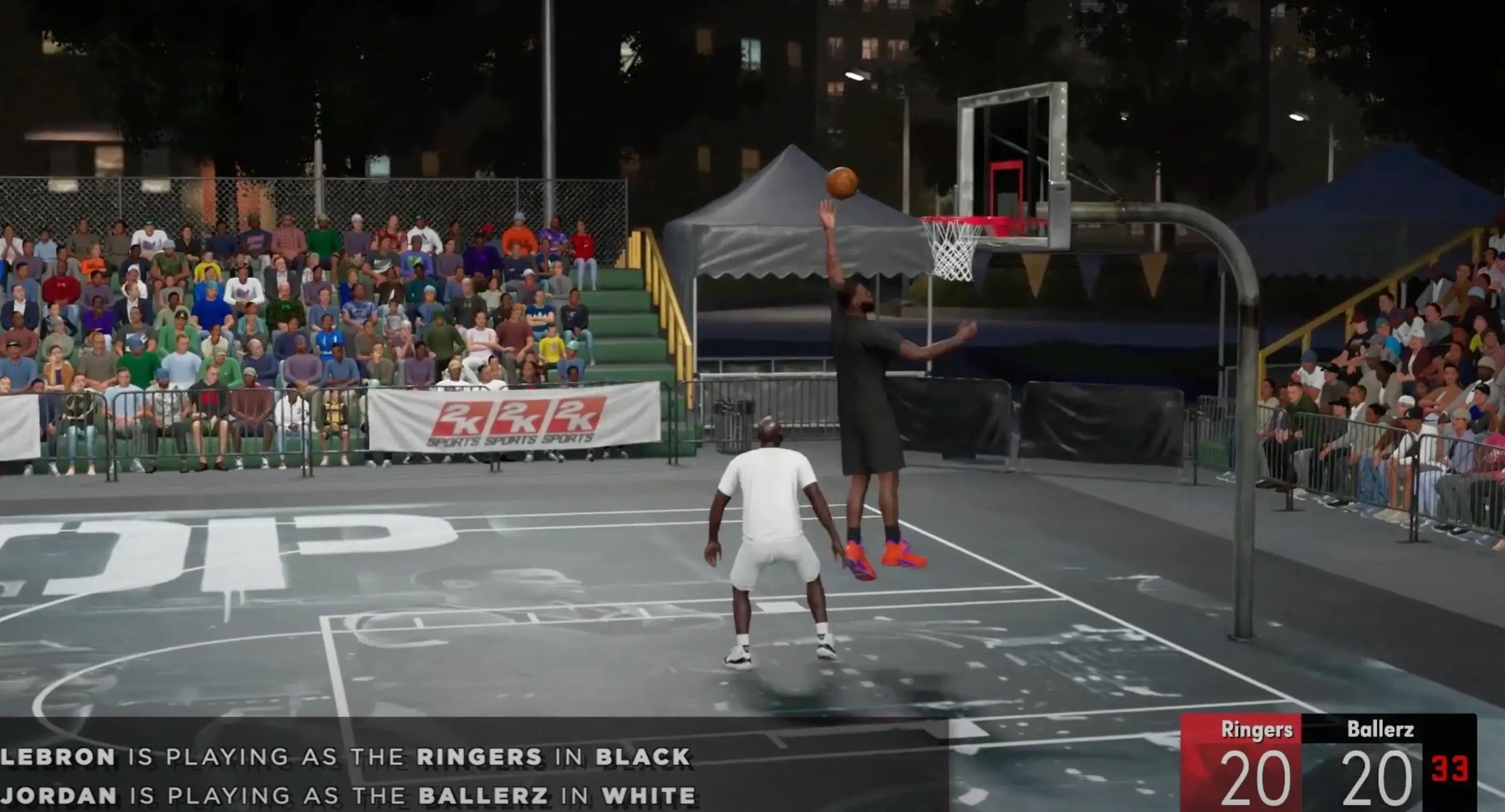 It was an incredibly tight game between the two legends (Image: YouTube/RetroSportsSims)