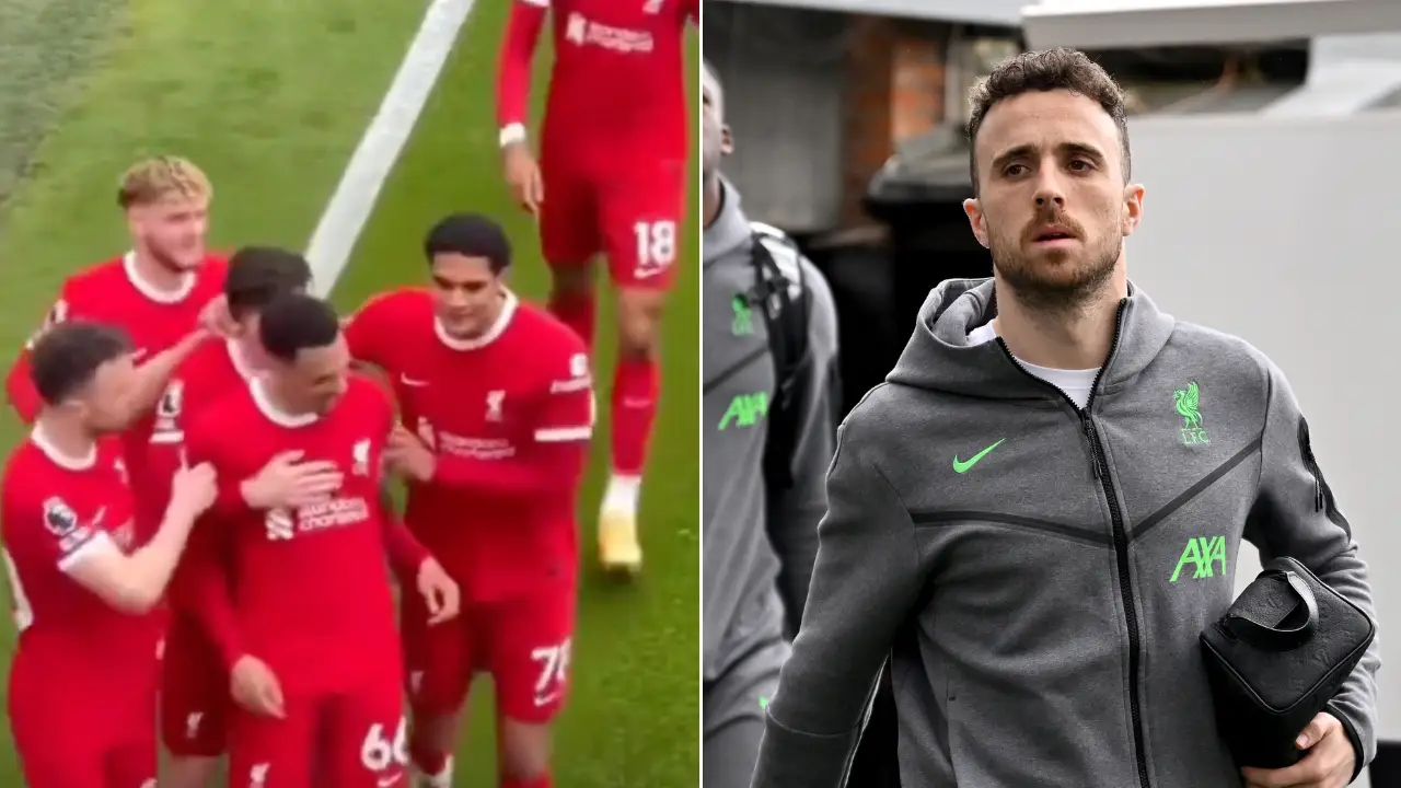 Diogo Jota unhappy with Liverpool star as previously unseen footage from Fulham game emerges