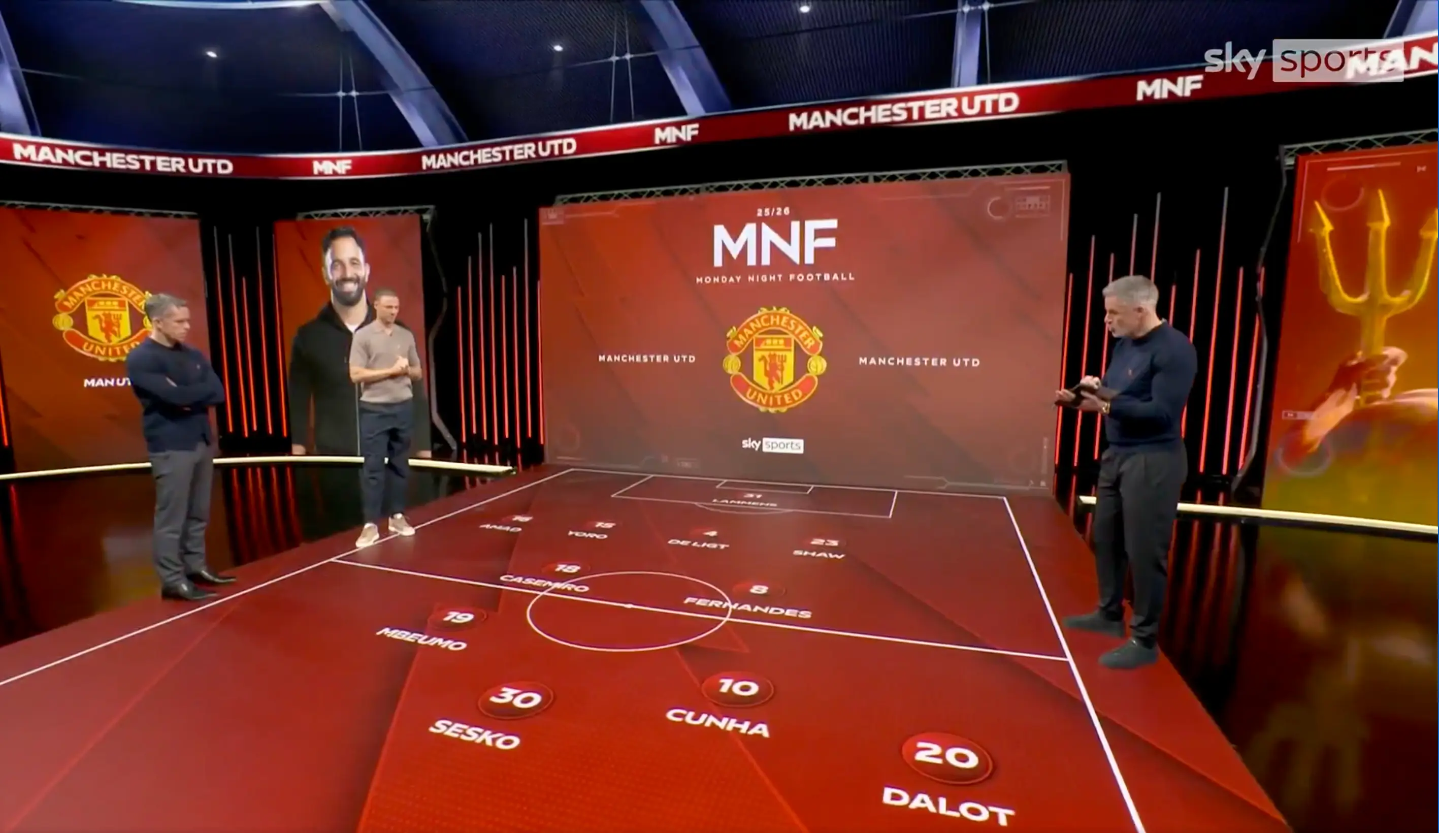 Amorim's system has been criticised by many. Image credit: Monday Night Football/Sky Sports